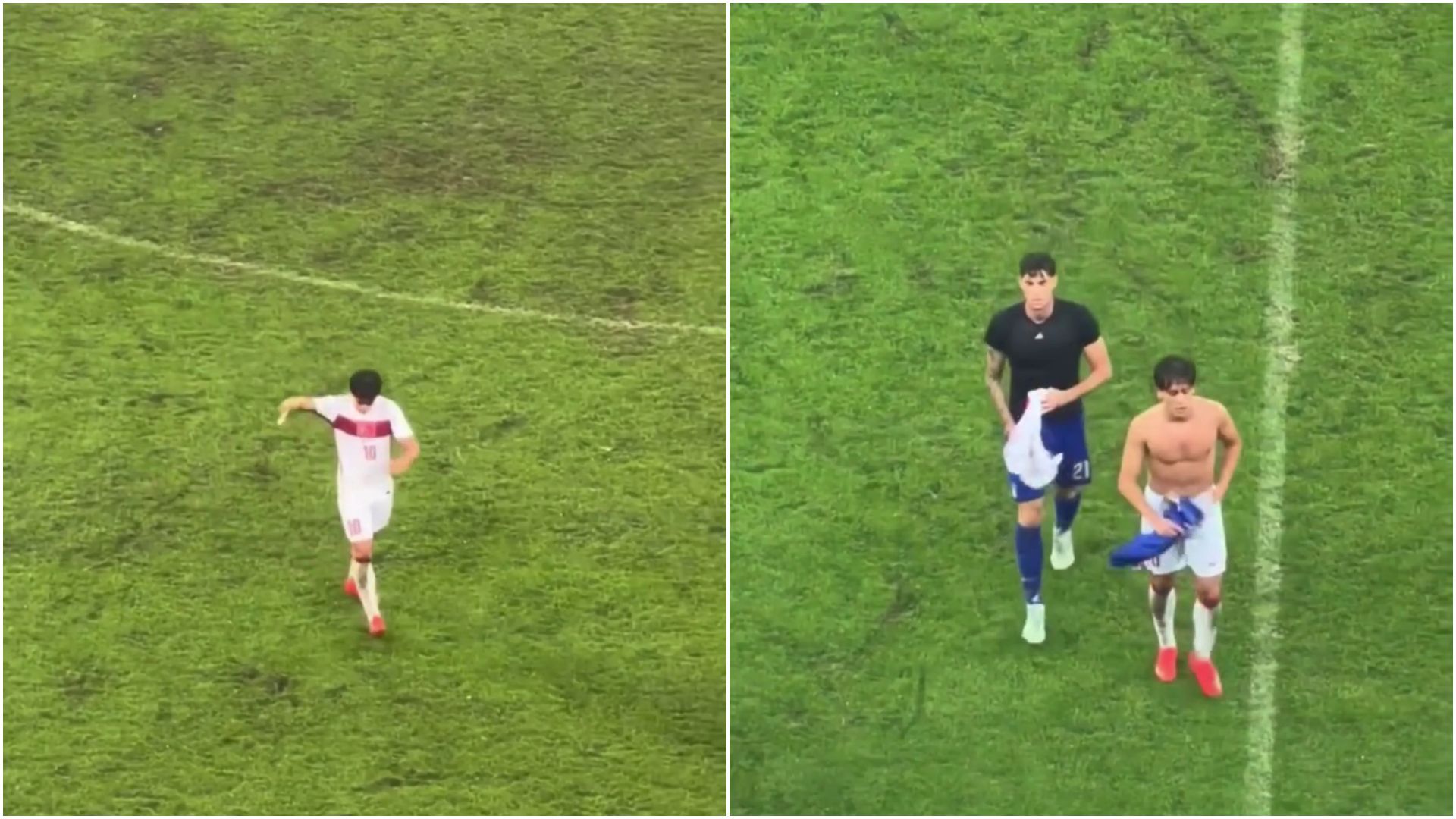 El enfado de Arda Güler tras marcharse al descanso perdiendo 0-3 contra Italia