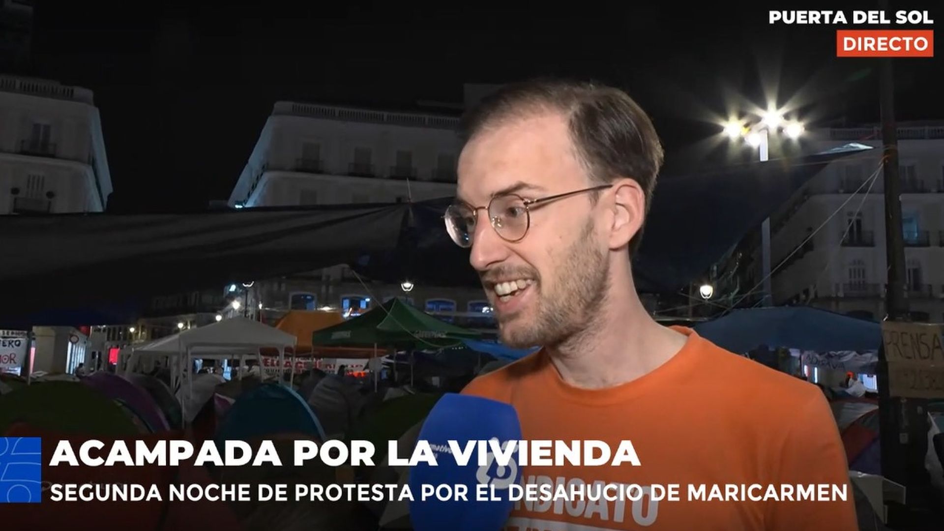 El portavoz del Sindicato de Inquilinas agradece y pide que continúe la acampada de Sol: "Madrid está siendo invadida por los fondos buitres"
