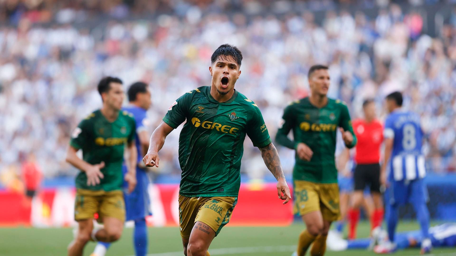 Cucho Hernández celebra su gol al Deportivo Cucho Hernández celebra su gol al Deportivo