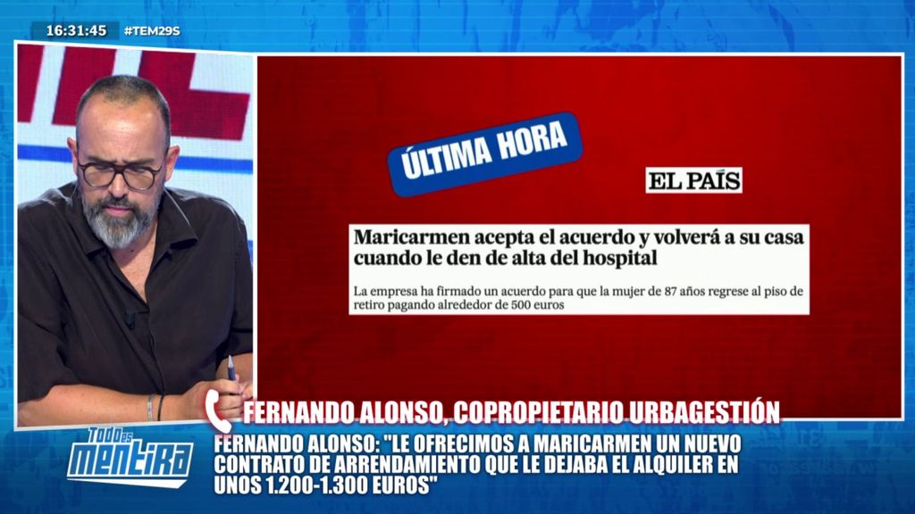 El copropietario de Urbagestión explica el acuerdo con Maricarmen: “Un nuevo contrato de 8 años con una renta del 30% de sus ingresos”