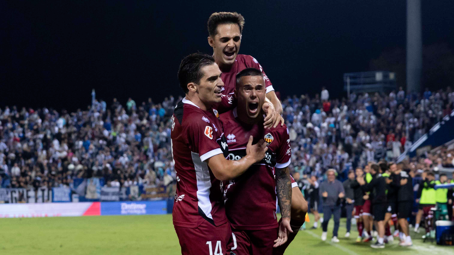 Los jugadores del Castellón festejan un gol en Leganés Los jugadores del Castellón festejan un gol en Leganés