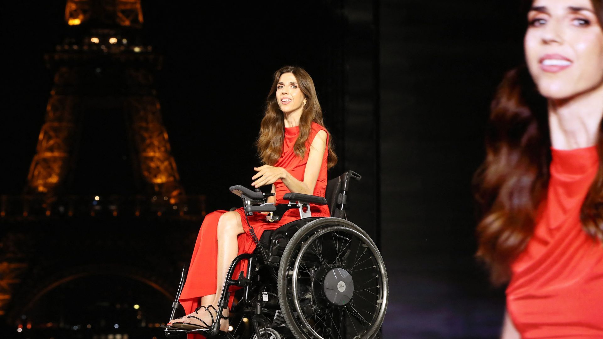 Virginie Dubost, en el desfile de L'Oréal Paris