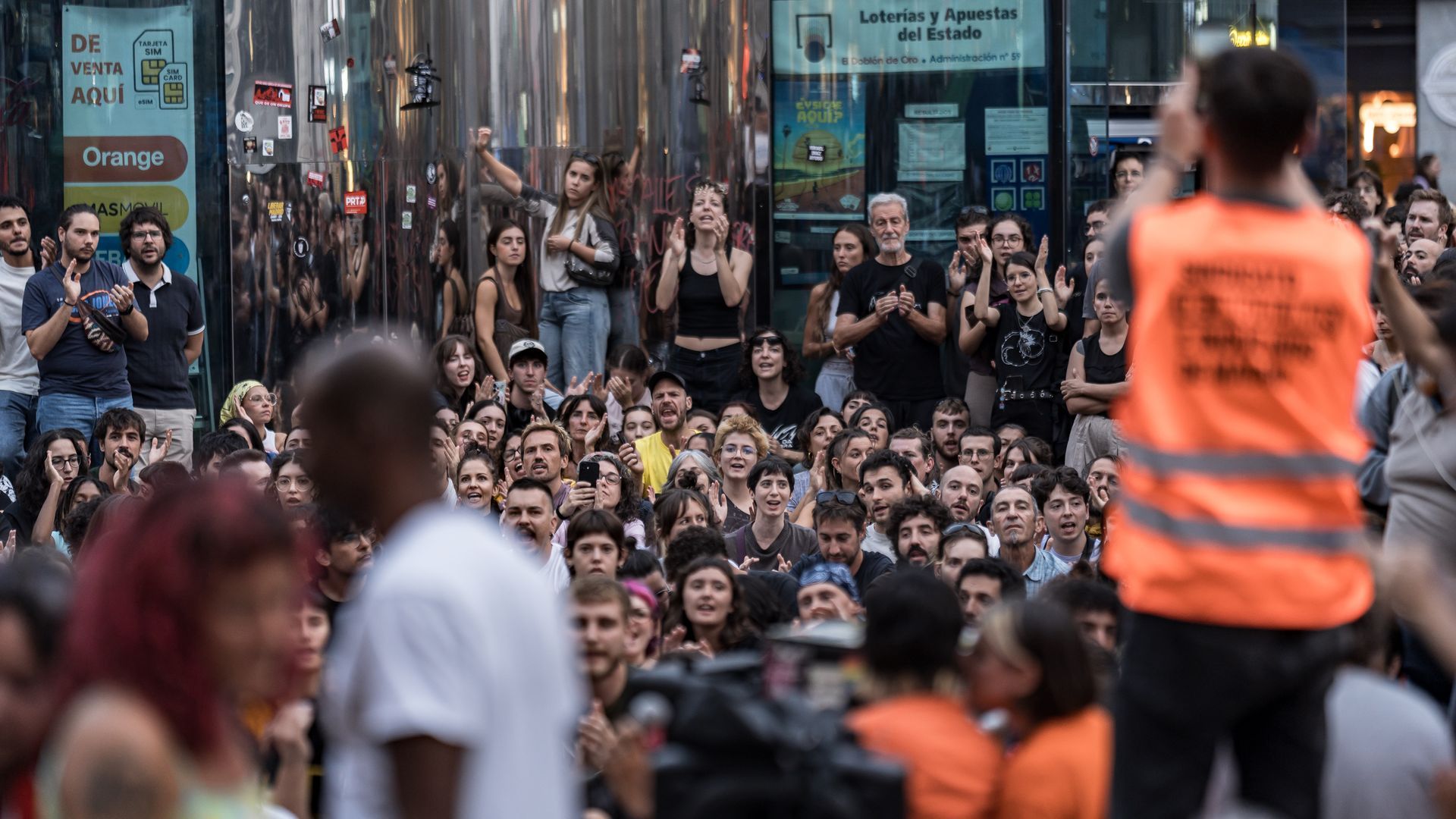 Acampada en la Puerta de El Sol de Madrid
