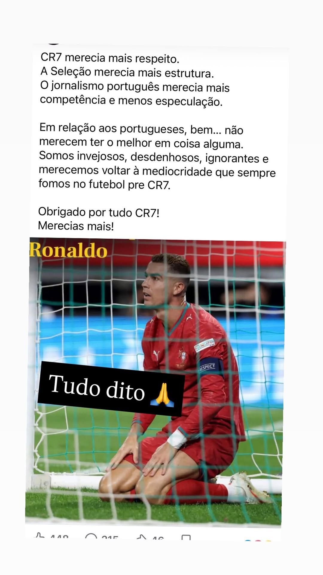 El comunicado de la hermana de Cristiano Ronaldo