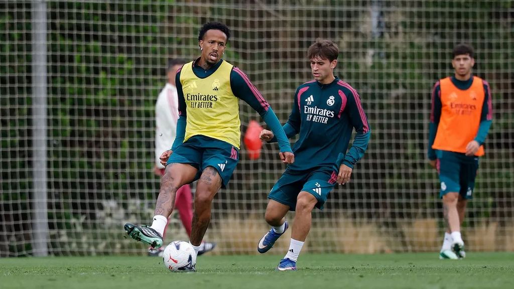 El Real Madrid sube el último entrenamiento de Militao con el grupo y el madridismo se relame