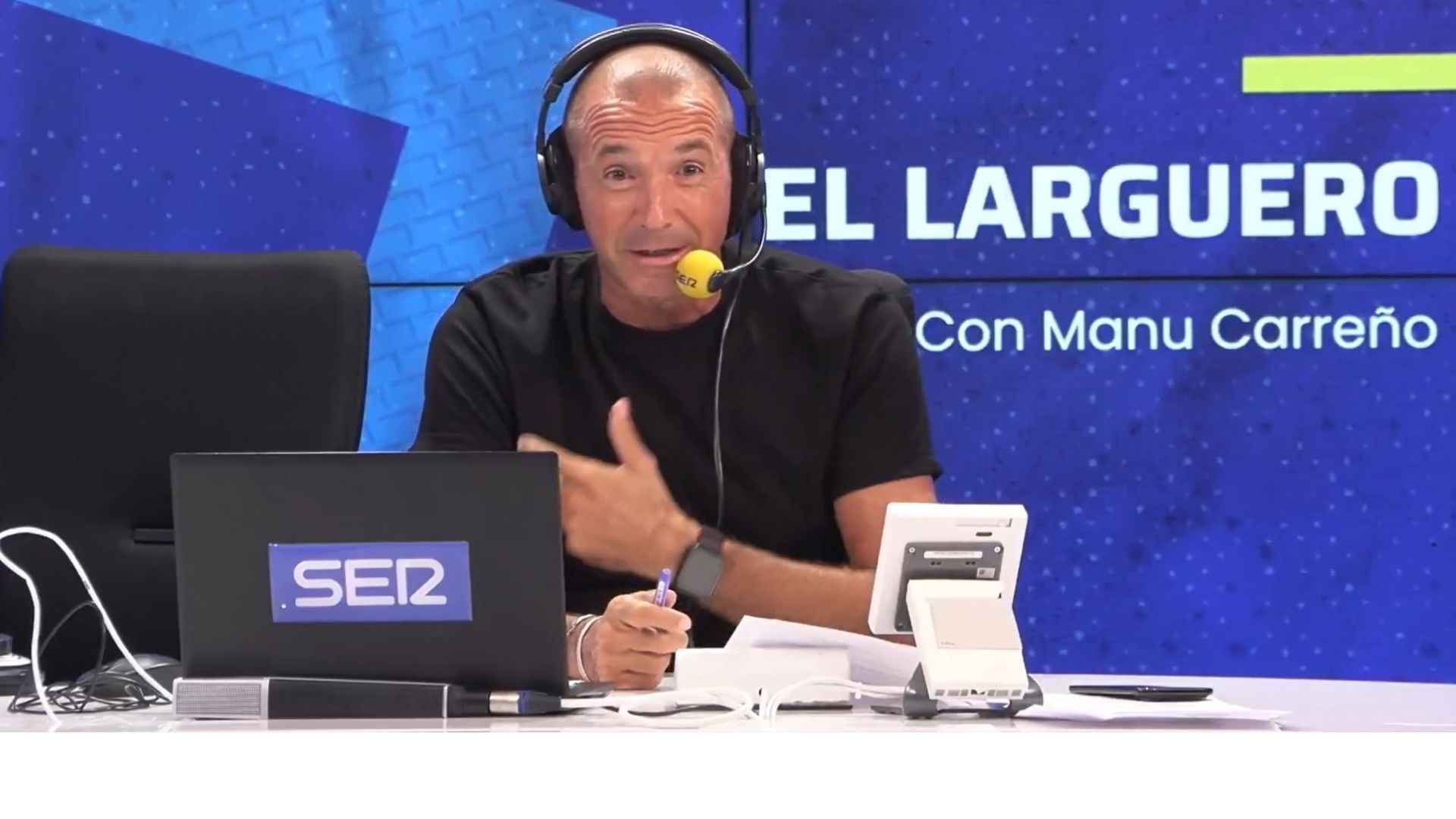 Manu Carreño, en El Larguero de la Cadena Ser Manu Carreño, en El Larguero de la Cadena Ser