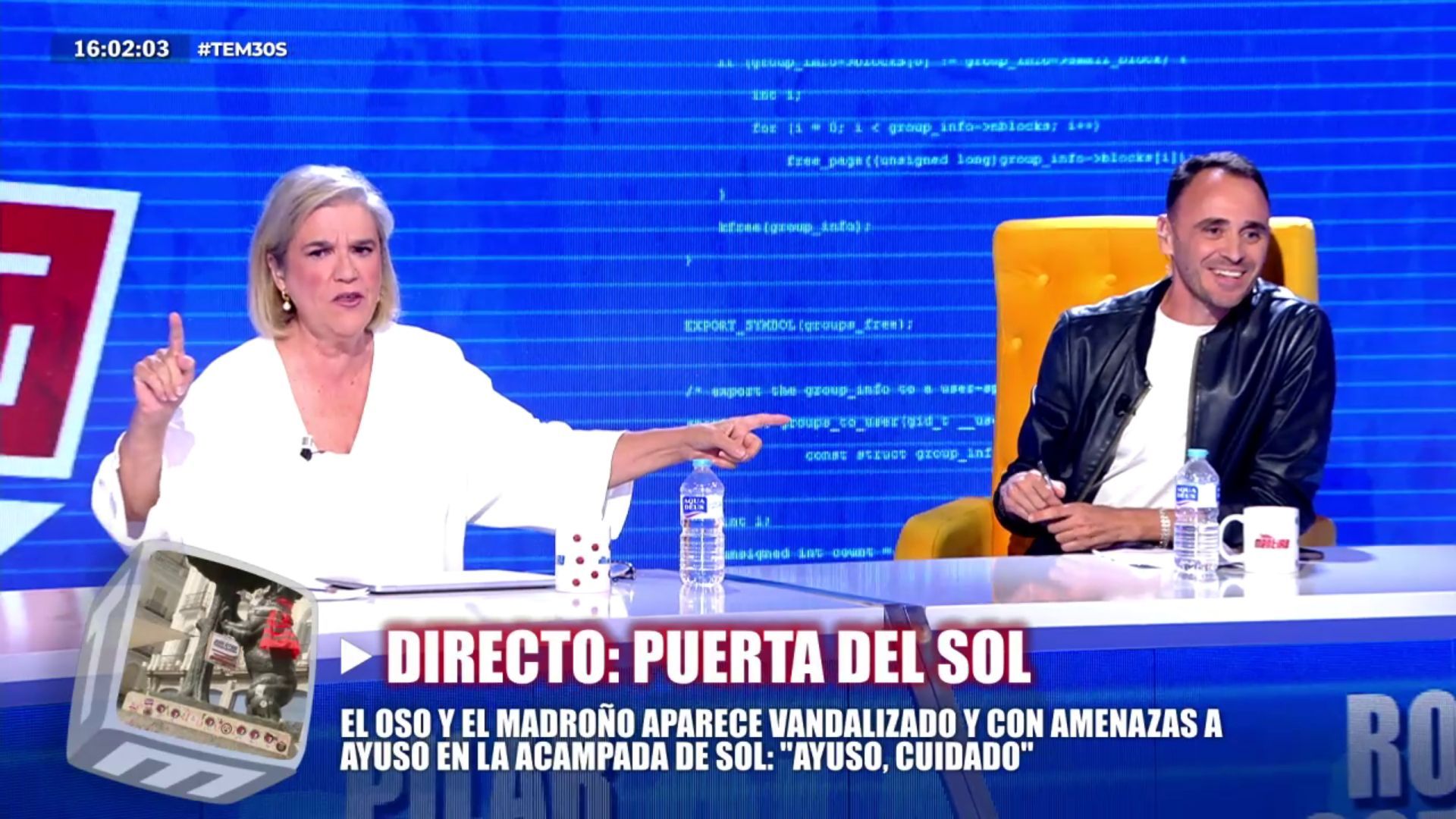 Tensión entre Pilar Rahola y el exconcejal de Podemos al hablar sobre las acampanadas en Ceuta y Sol Tensión entre Pilar Rahola y el exconcejal de Podemos al hablar sobre las acampanadas en Ceuta y Sol
