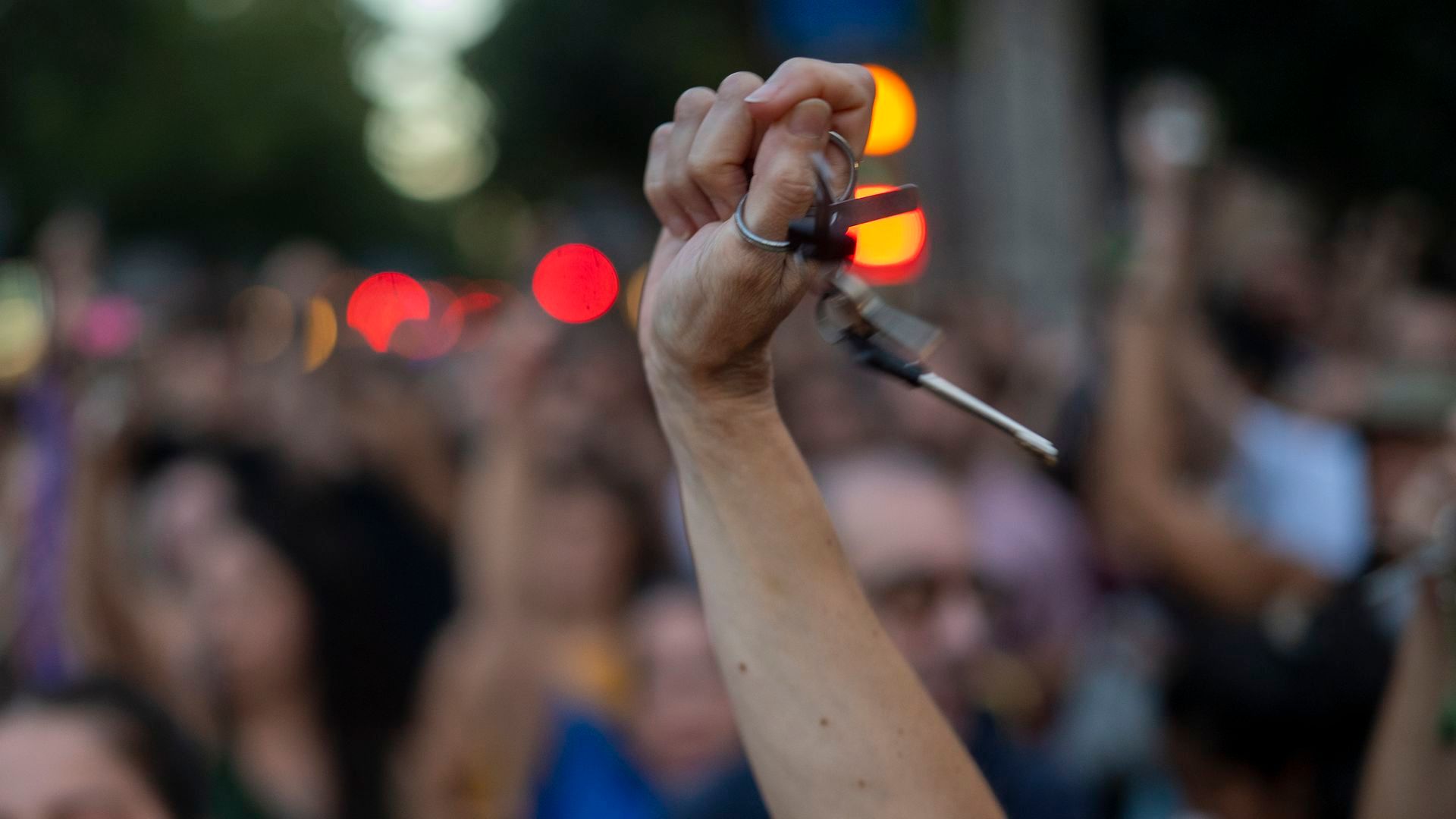 Imagen de archivo de una protesta en Barcelona contra los desahucios como el de Macarena en el barrio de Sant Adreu Imagen de archivo de una protesta en Barcelona contra los desahucios como el de Macarena en el barrio de Sant Adreu