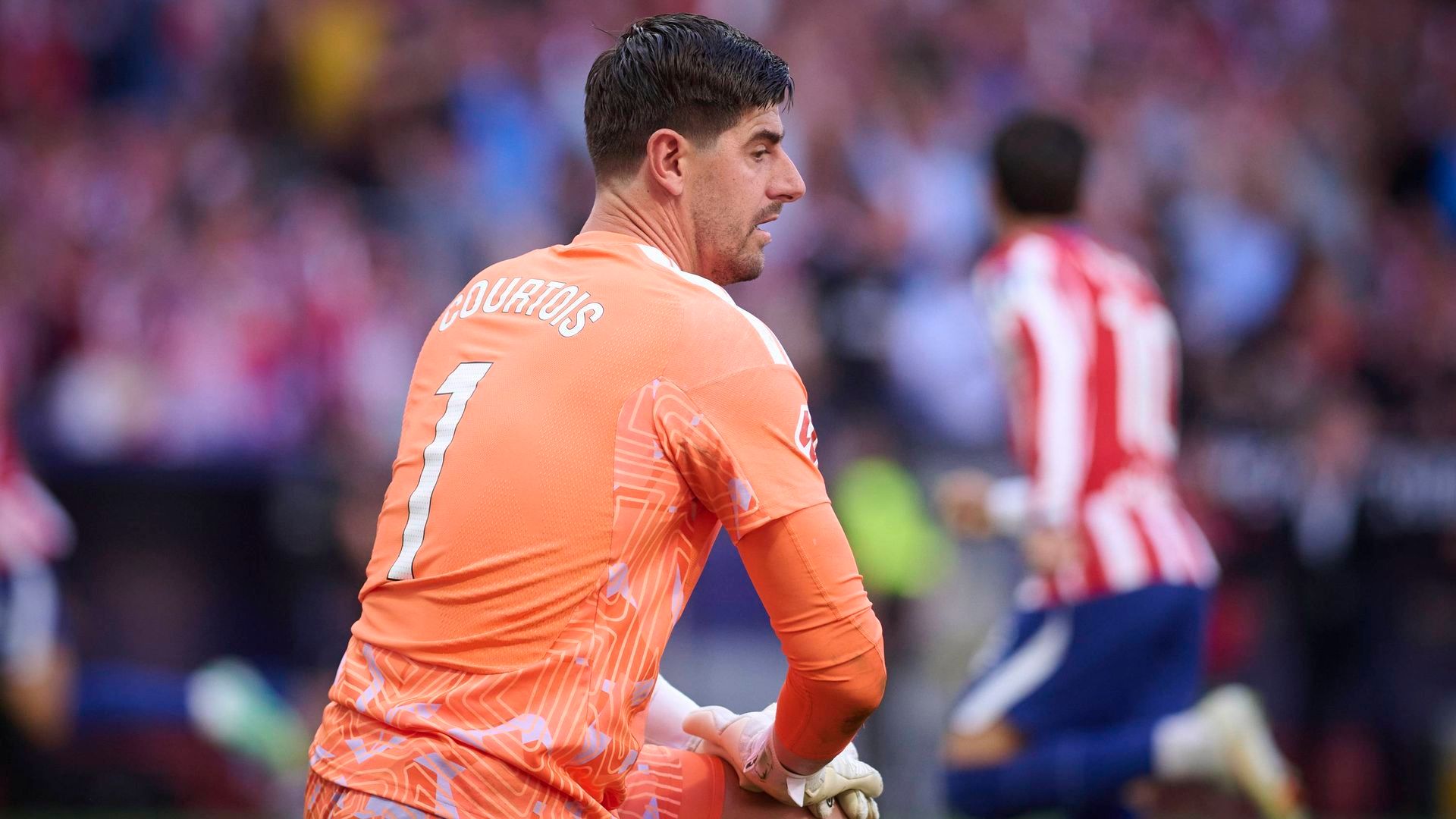Thibaut Courtois en el último derbi madrileño