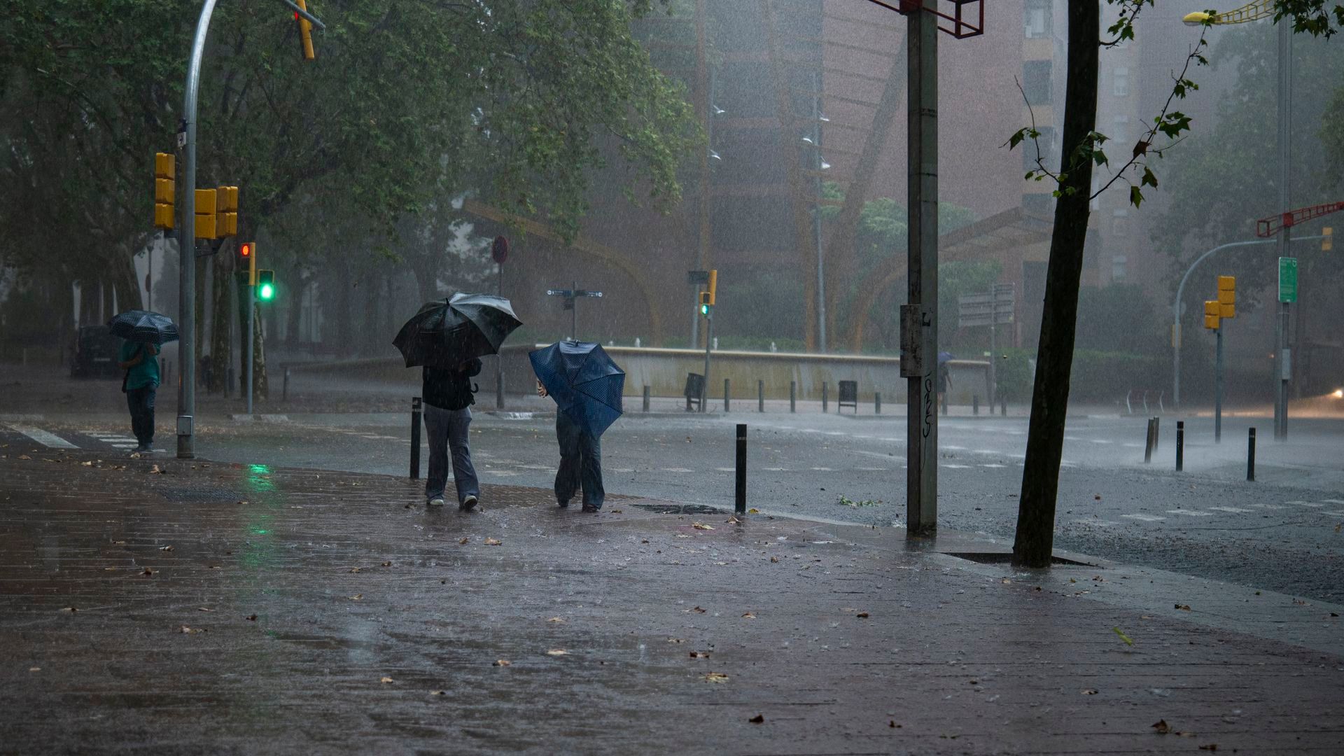 Una imagen de las lluvias en Cataluña Una imagen de las lluvias en Cataluña