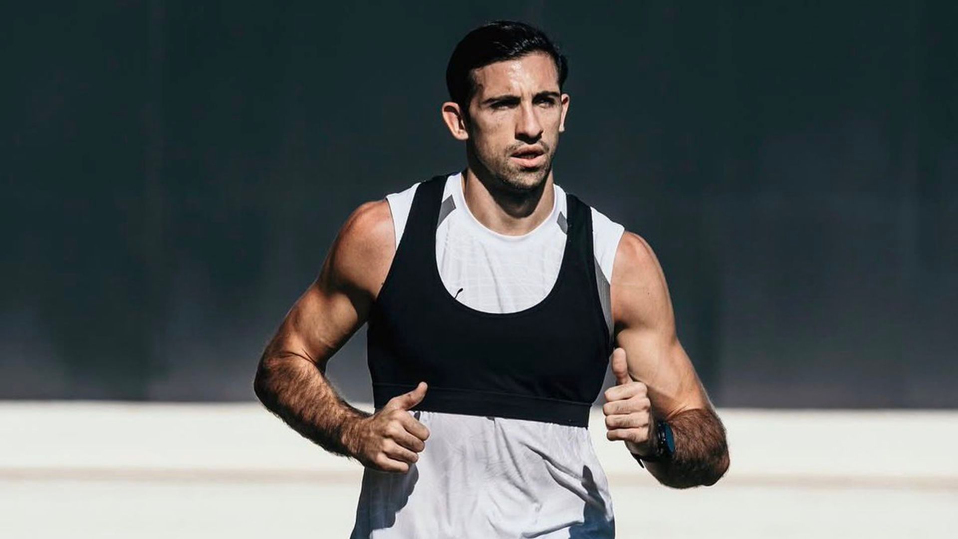 César Tárrega entrenando