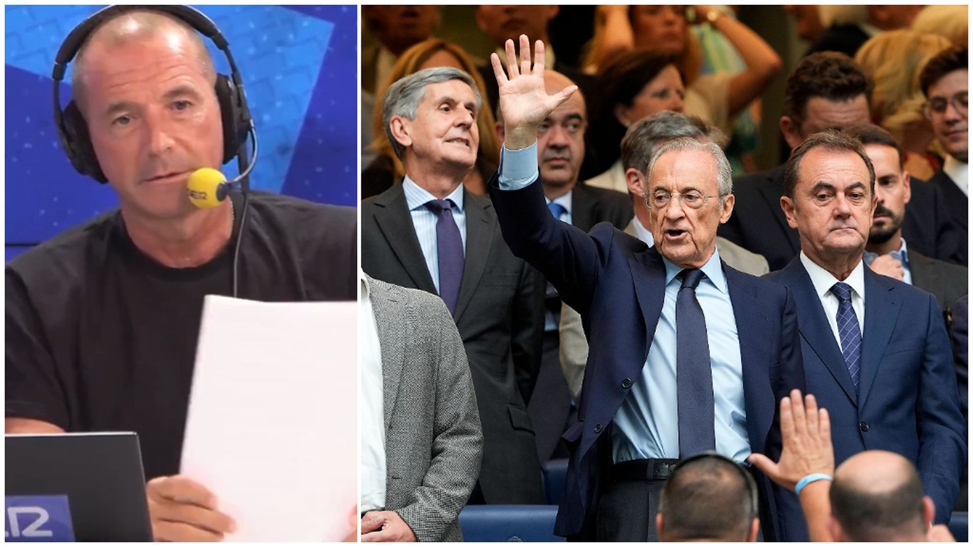 Manu Carreño, en La SER, y Florentino Pérez Manu Carreño, en La SER, y Florentino Pérez