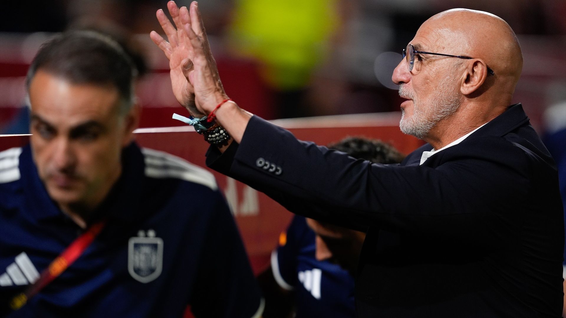 Luis de la Fuente en el partido contra Croacia