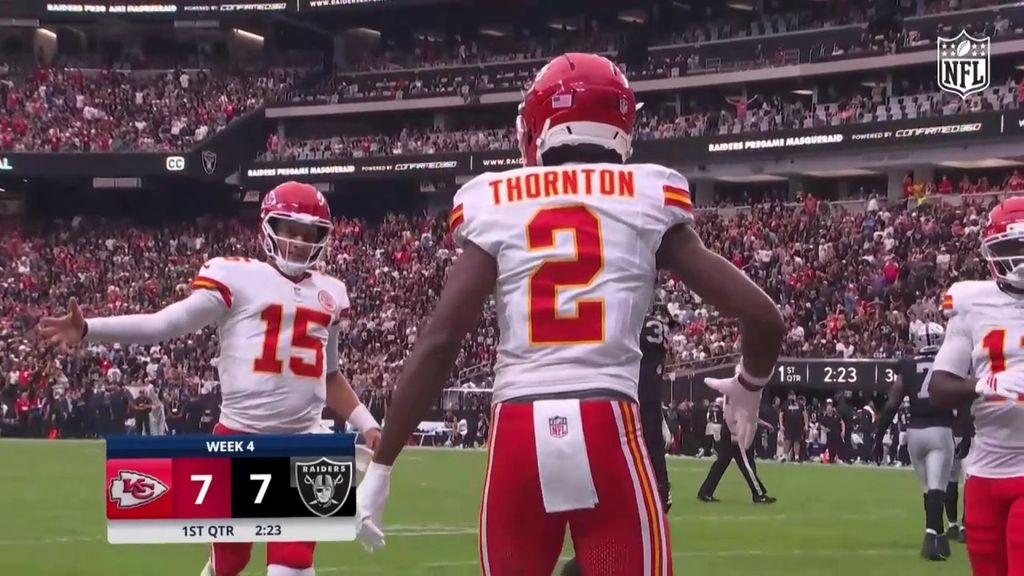 La bomba de 41 yardas de Mahomes que acabó en touchdown