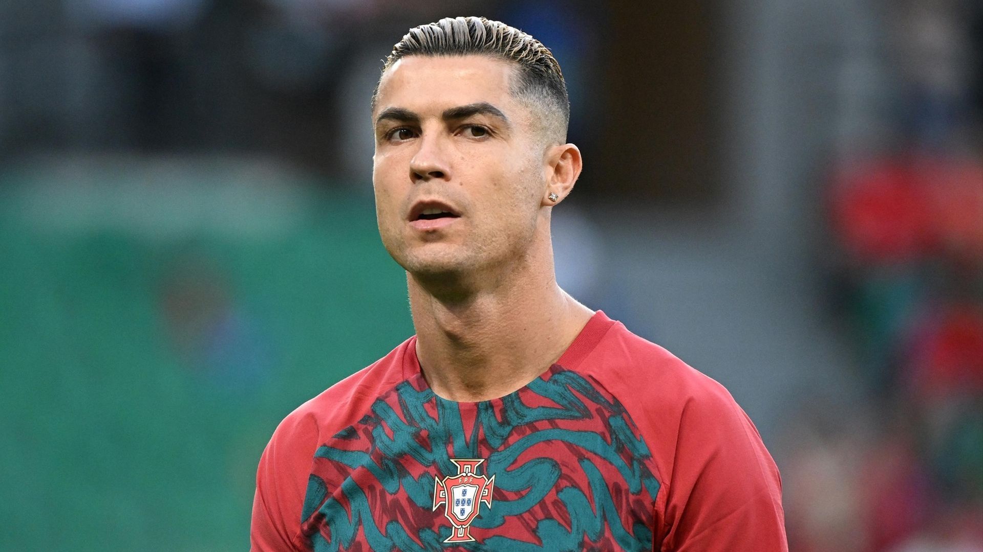 Cristiano Ronaldo, antes de un partido con Portugal