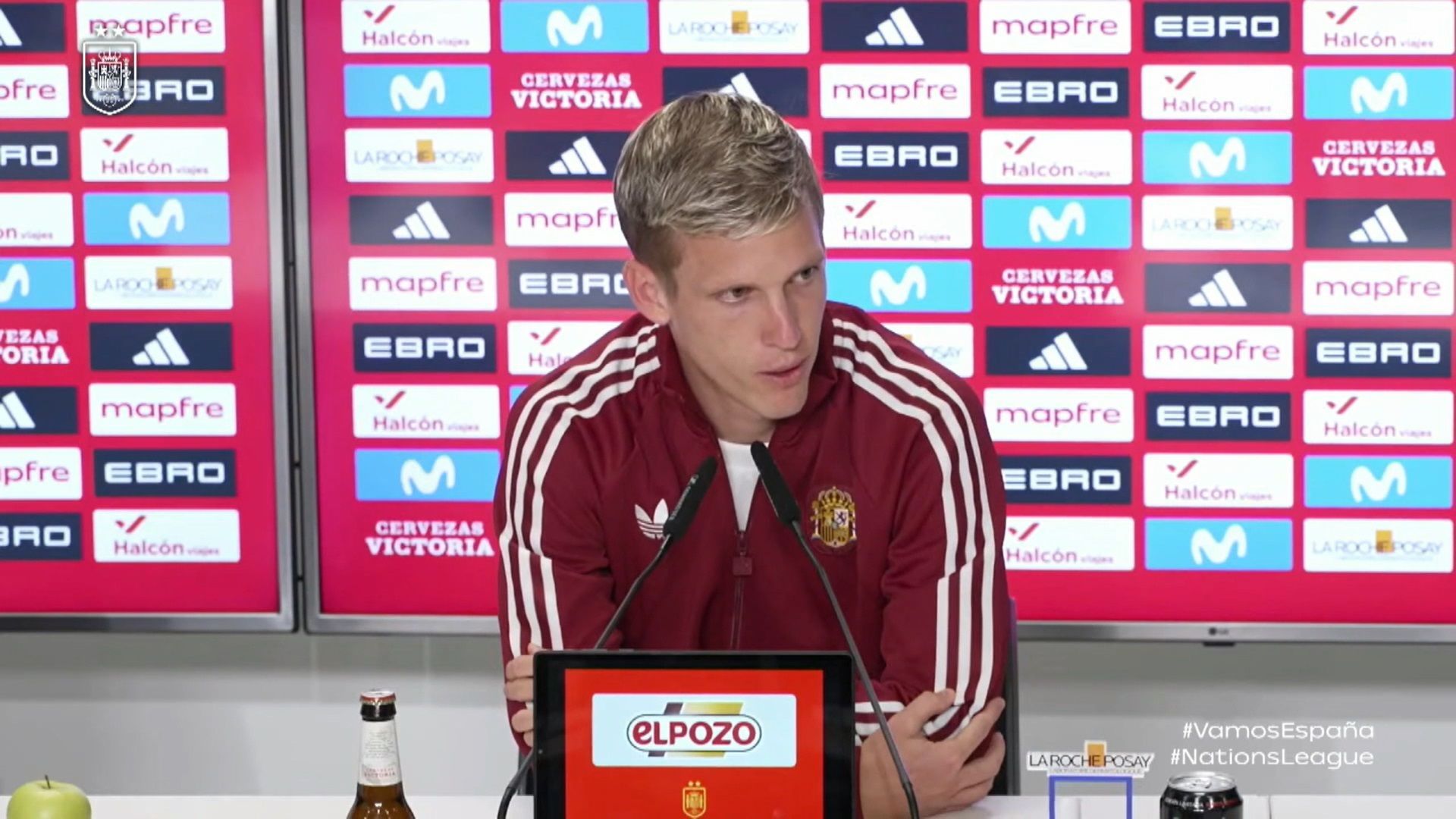 Dani Olmo, en rueda de prensa.