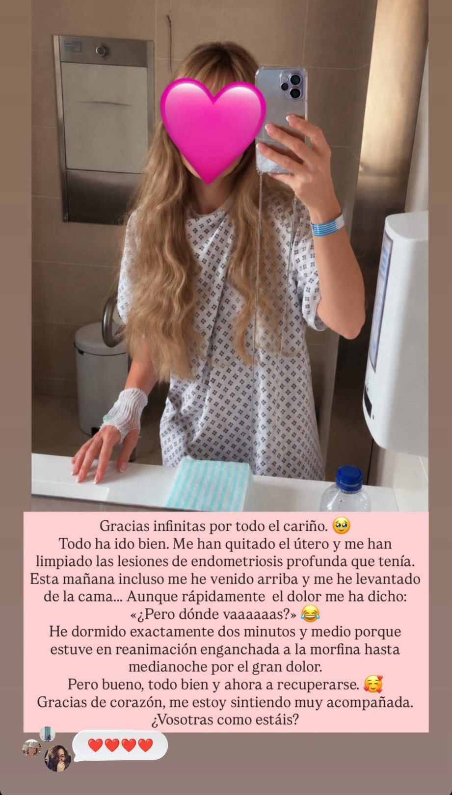 La Vecina Rubia confirma que ya se ha realizado una histerectomía