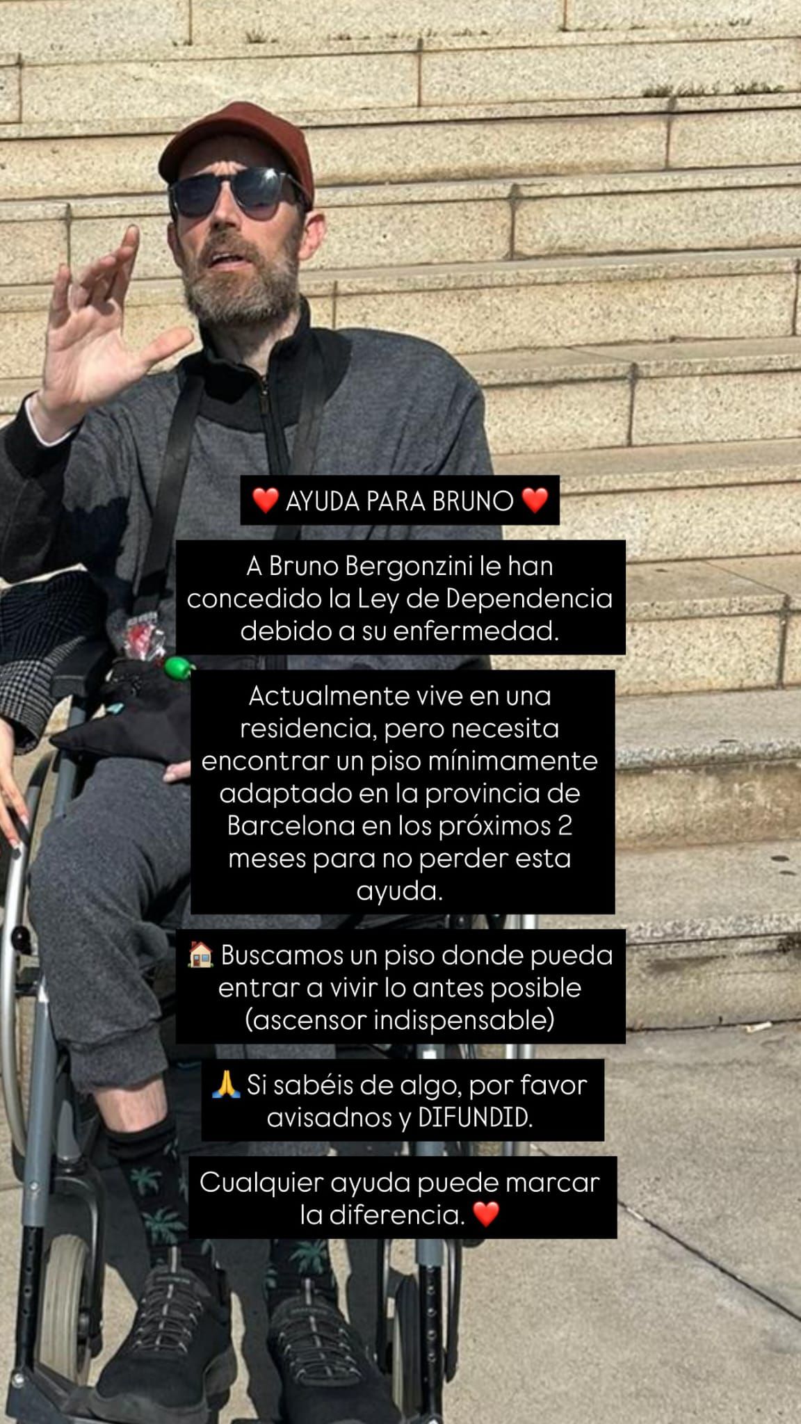 Cristina Brondo ha solicitado ayuda para Bruno Bergonzini