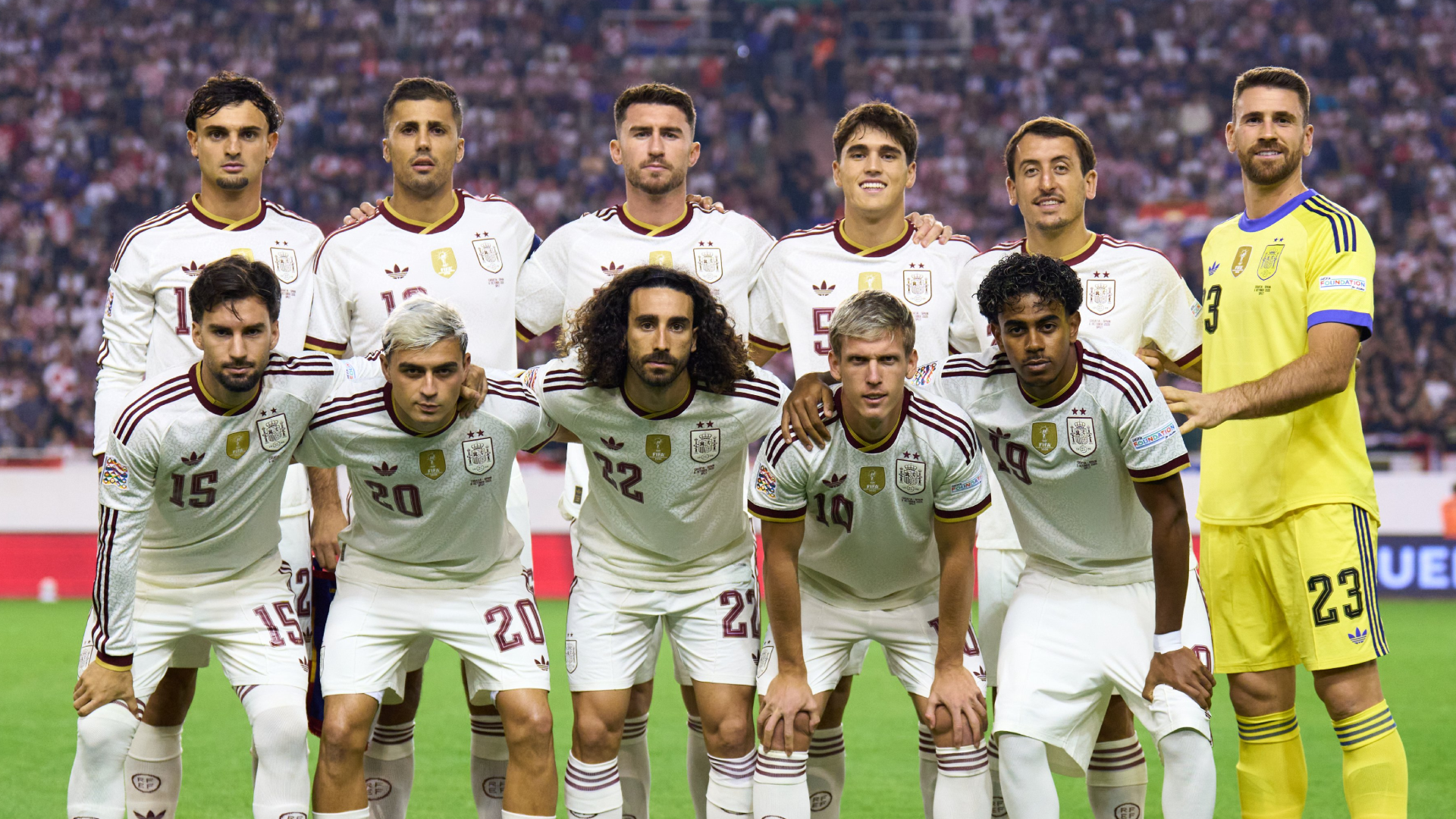 La alineación de España ante Croacia en Split La alineación de España ante Croacia en Split