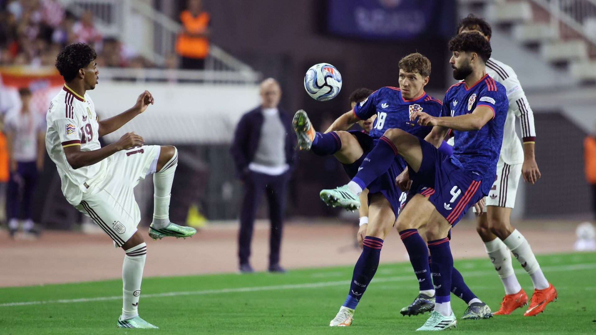 Lamine Yamal, durante el Croacia - España. Lamine Yamal, durante el Croacia - España.