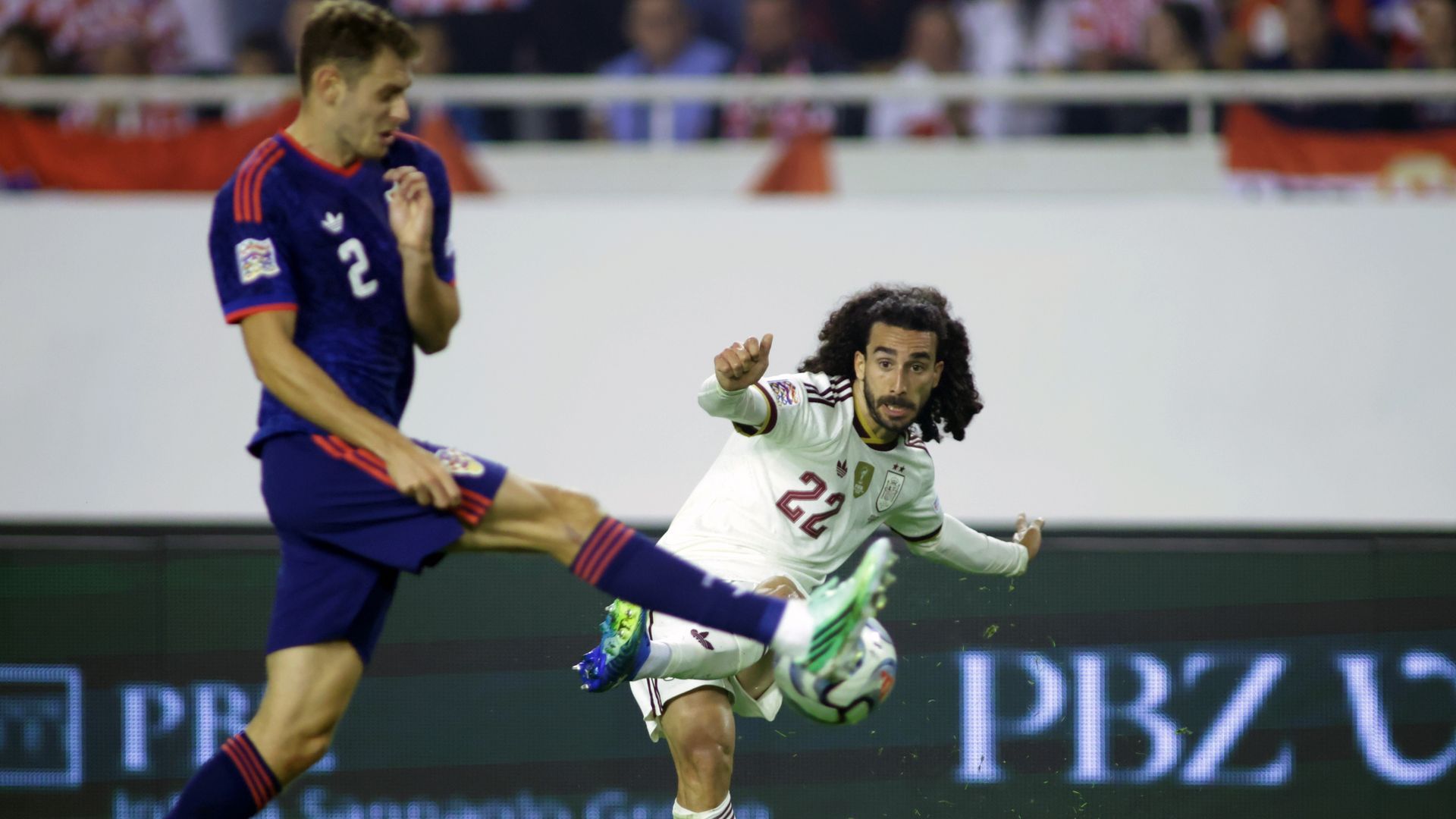 Cucurella, durante el Croacia - España. Cucurella, durante el Croacia - España.