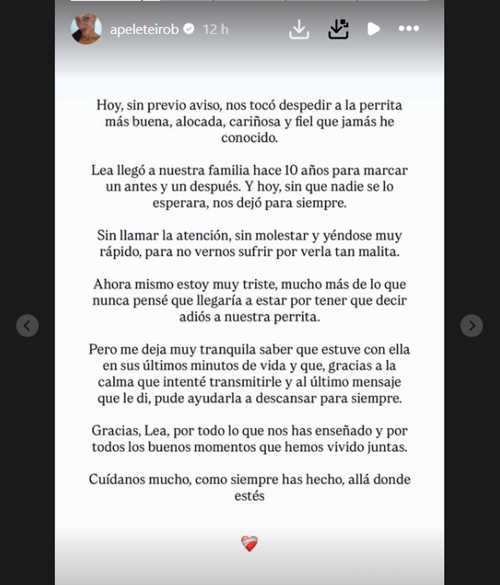 El comunicado de Ana Peleteiro tras la muerte de Lea