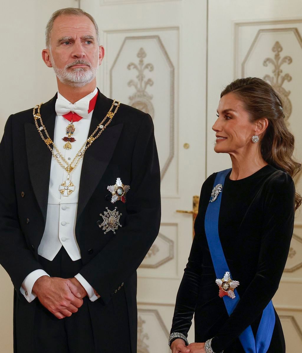 El rey Felipe VI y la reina Letizia en la cena de la gala en Helsinki