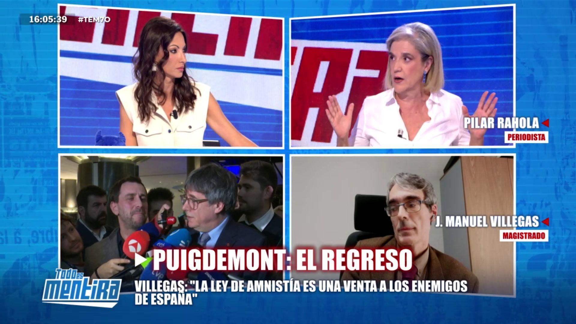 El tenso debate de Pilar Rahola y el juez Villegas sobre la independencia de Cataluña El tenso debate de Pilar Rahola y el juez Villegas sobre la independencia de Cataluña