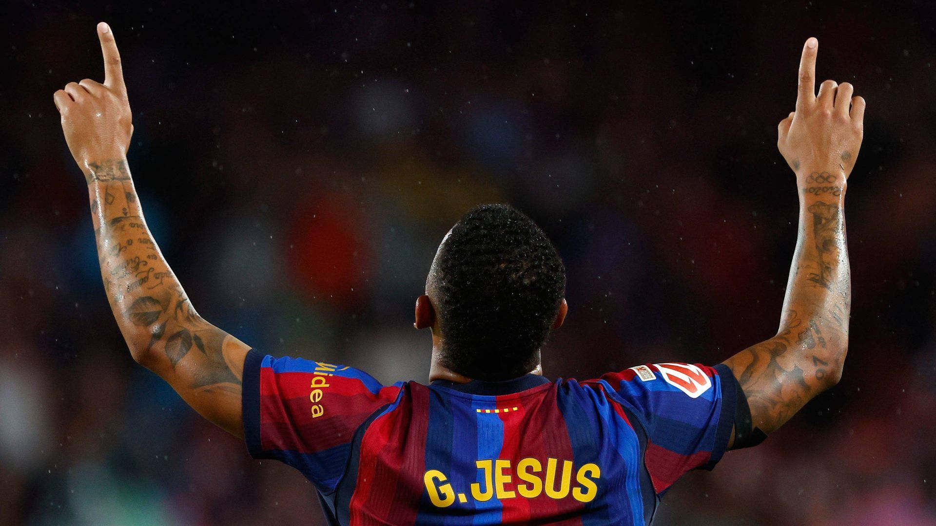 Gabriel Jesús celebra un gol con el FC Barcelona Gabriel Jesús celebra un gol con el FC Barcelona