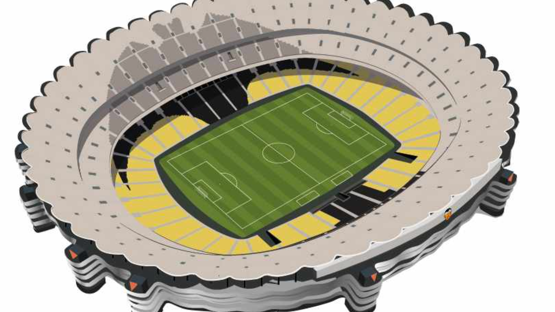 Grada baja en el Nou Mestalla