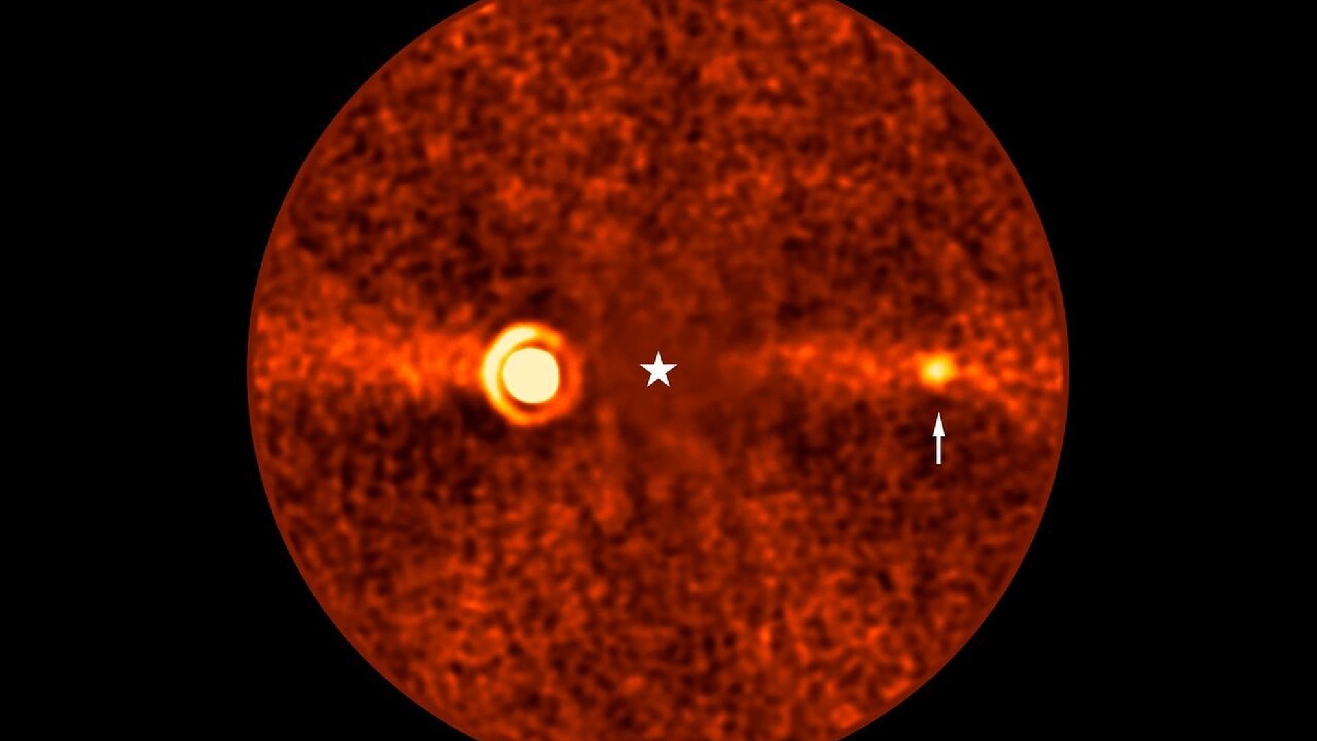 Imagen obtenida con el VLT del exoplaneta Beta Pictoris d Imagen obtenida con el VLT del exoplaneta Beta Pictoris d