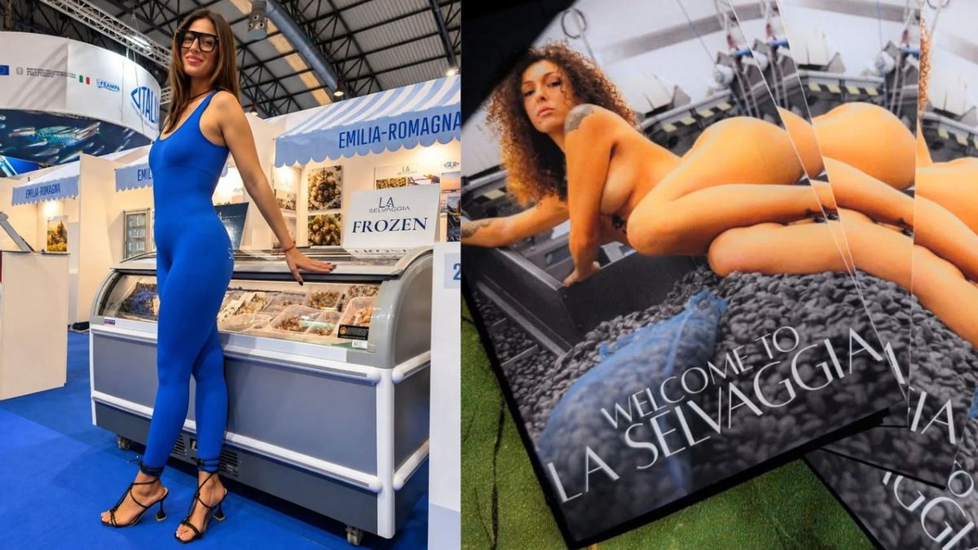 Algunas de las imágenes promocionales de La Selvaggia que han merecido el rechazo de la organización de Conxemar, Vigo Algunas de las imágenes promocionales de La Selvaggia que han merecido el rechazo de la organización de Conxemar, Vigo