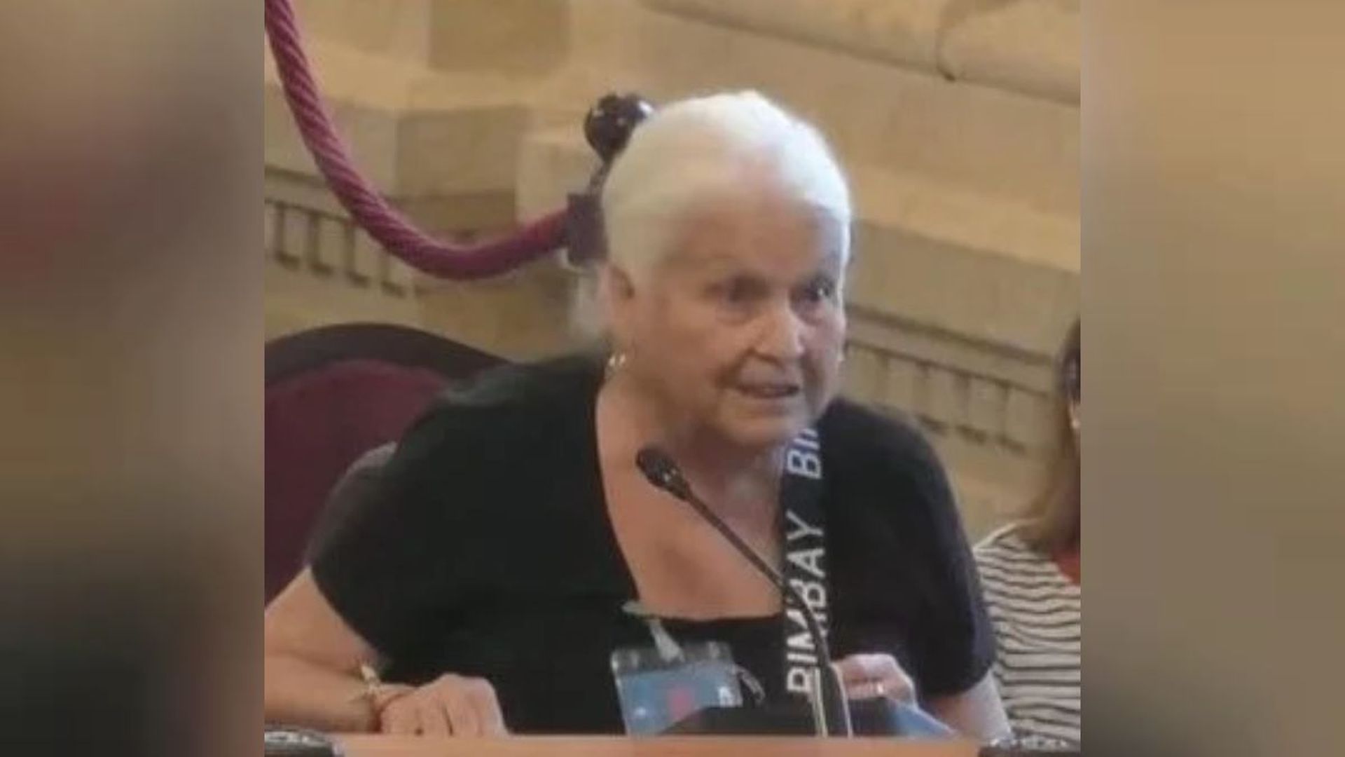 Teresa Tirado, la vecina malagueña de 72 años desahuciada y que está enferma, durante su intervenciçón en el pleno del Ayuntamiento de Málaga Teresa Tirado, la vecina malagueña de 72 años desahuciada y que está enferma, durante su intervenciçón en el pleno del Ayuntamiento de Málaga