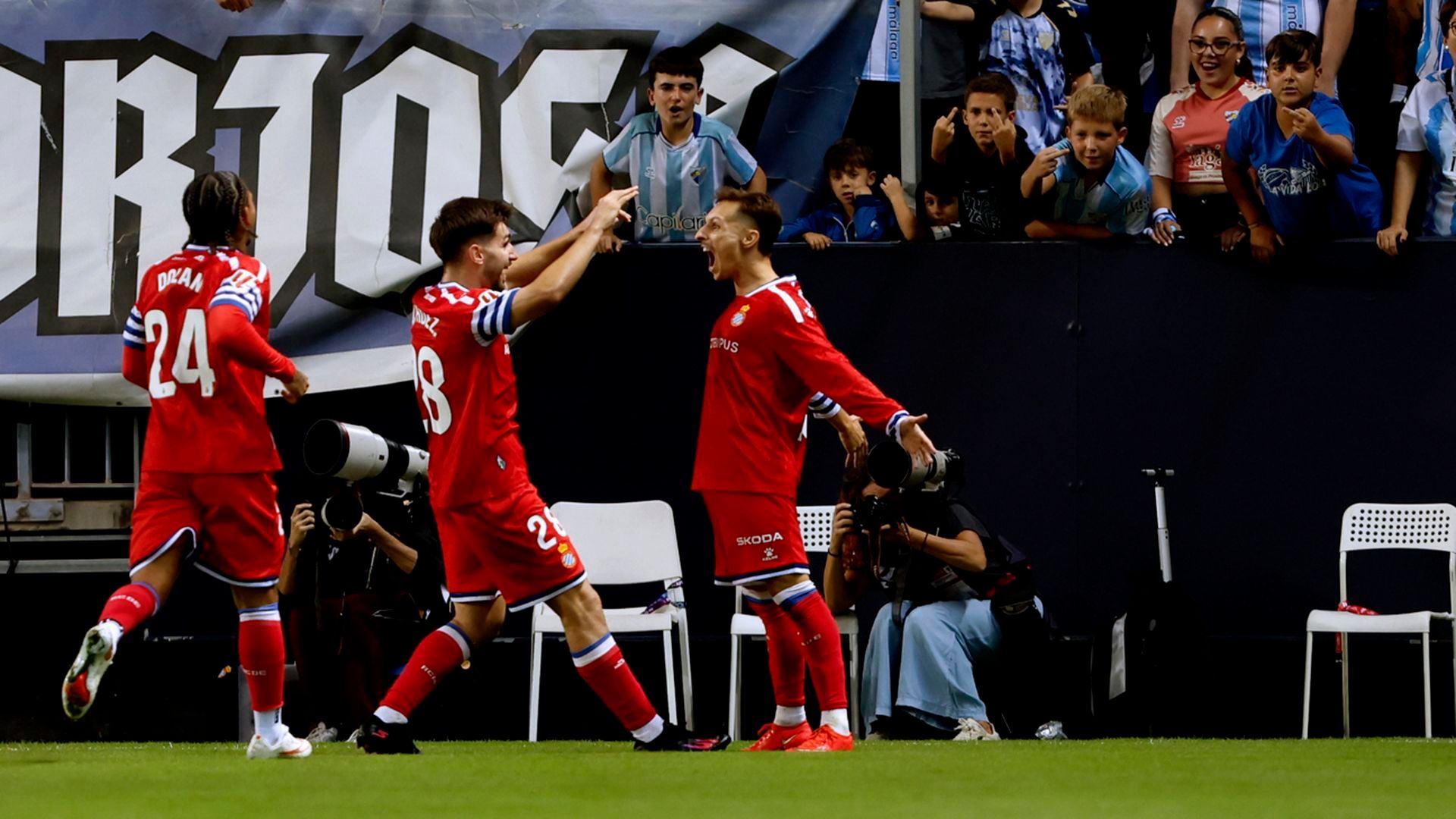 Bryan Zaragoza celebra su golazo en el Málaga-Espanyol Bryan Zaragoza celebra su golazo en el Málaga-Espanyol