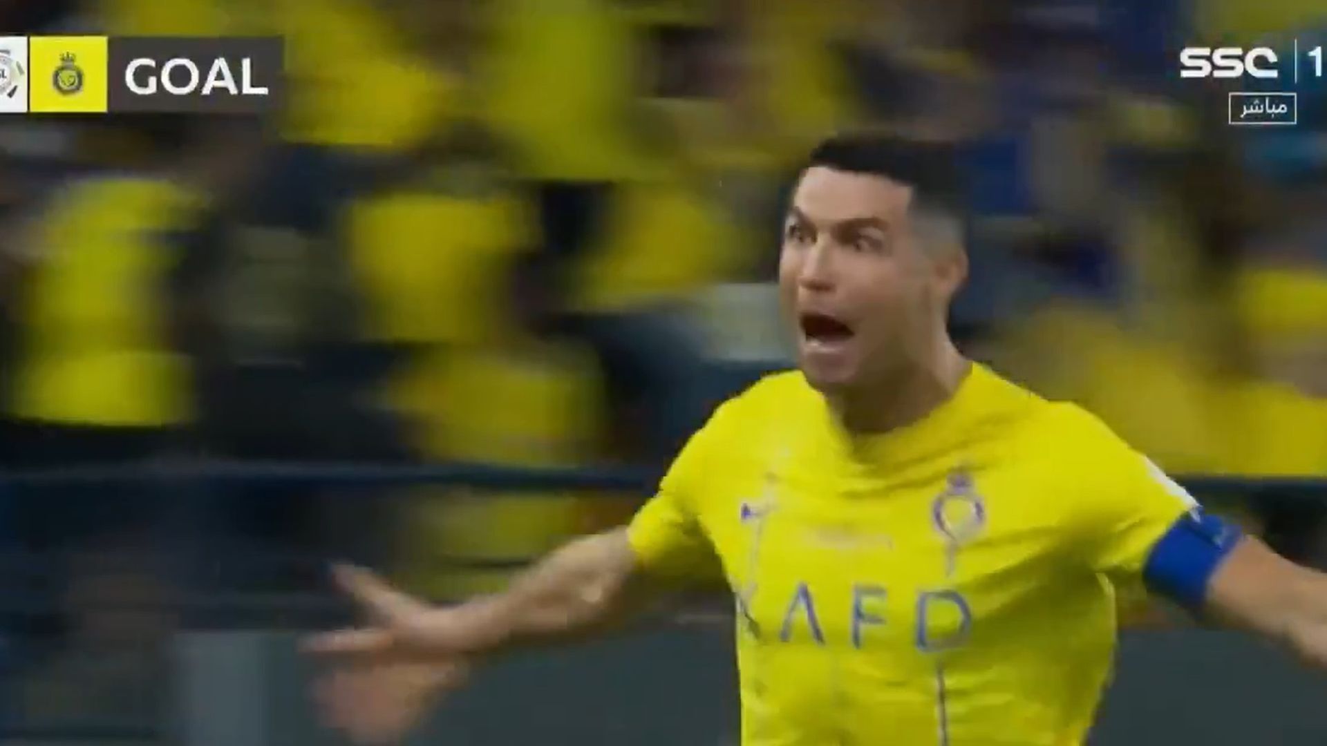 Cristiano Ronaldo celebra su gol con el Al-Nassr. Cristiano Ronaldo celebra su gol con el Al-Nassr.