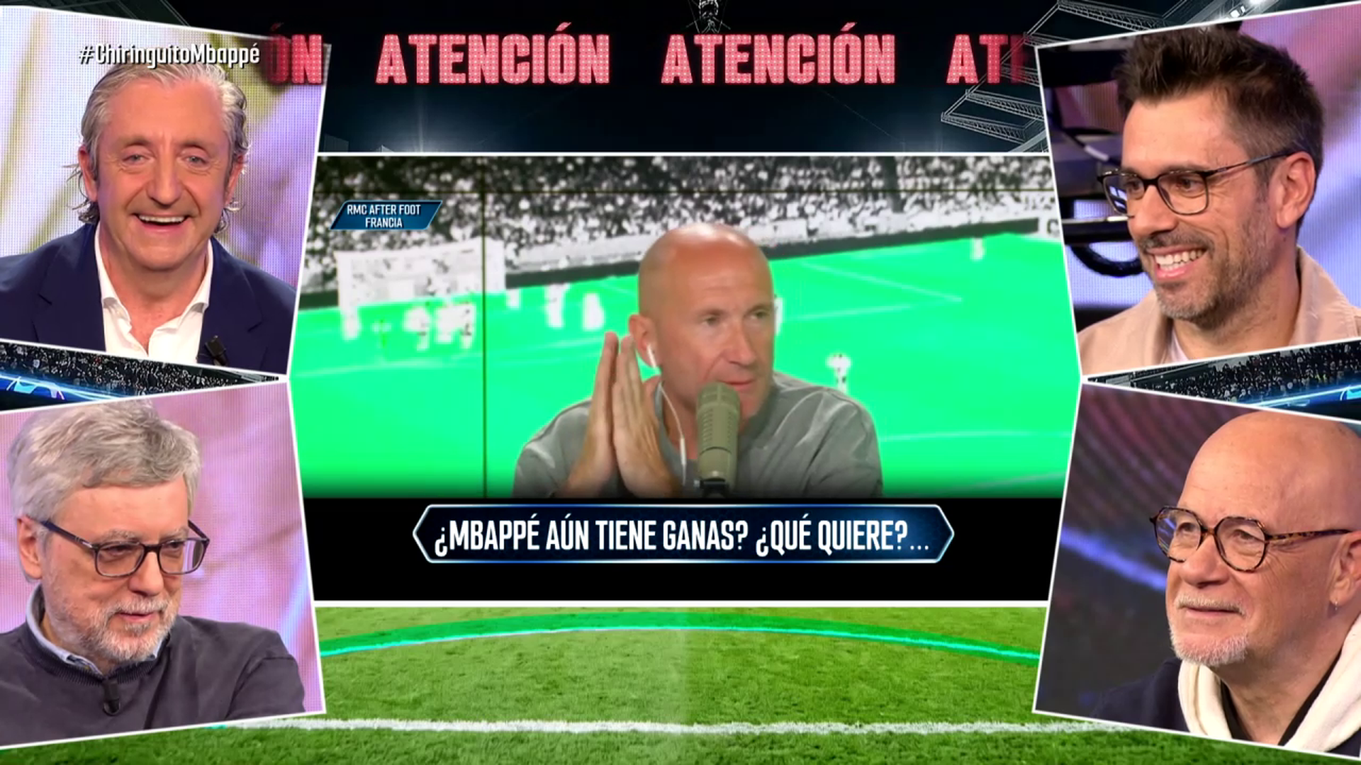 Un programa francés reta a El Chiringuito a un debate sobre Mbappé y la reacción de Pedrerol es impagable