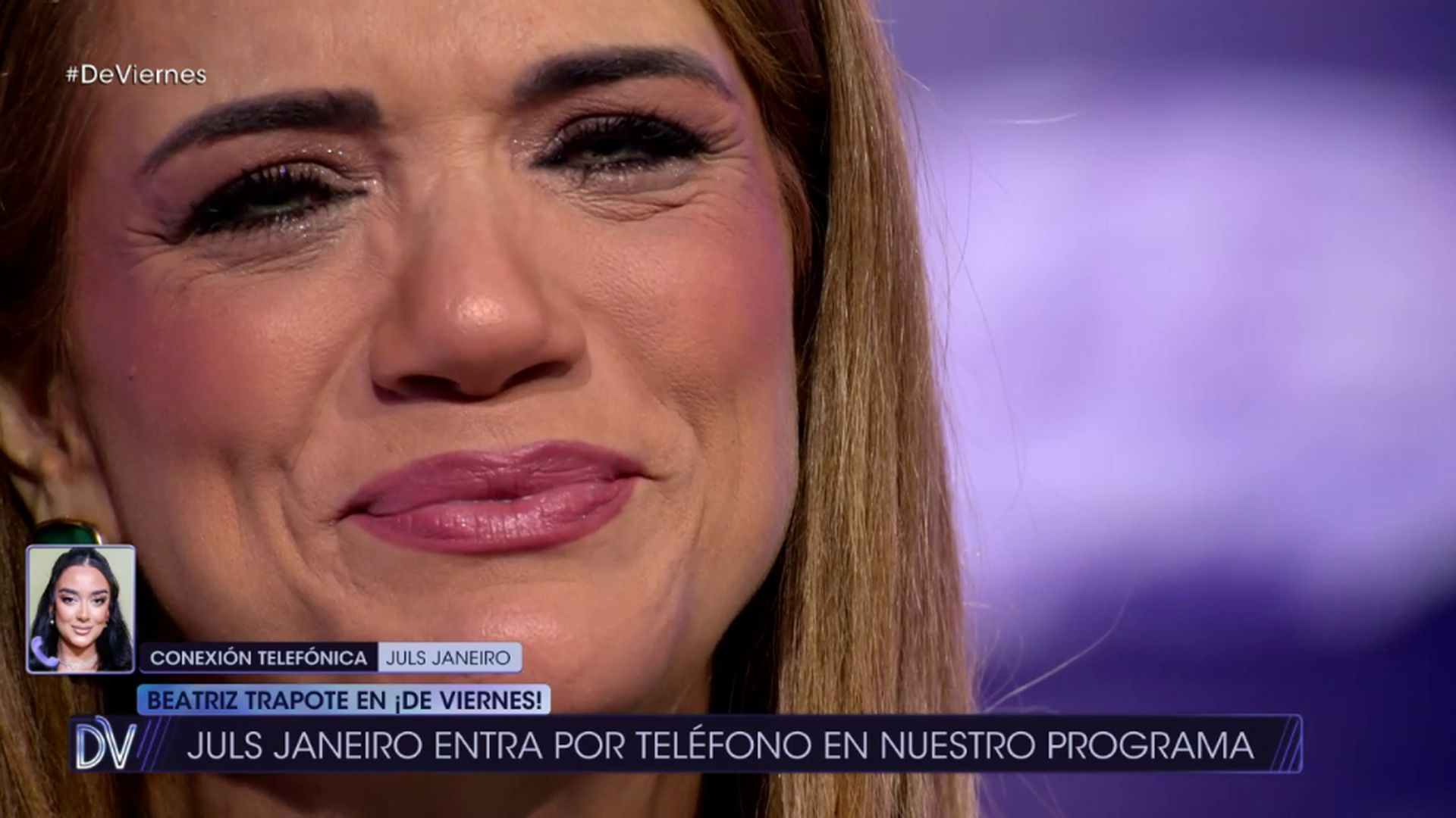 Juls Janeiro irrumpe en directo en '¡De viernes!' para apoyar a Beatriz Trapote