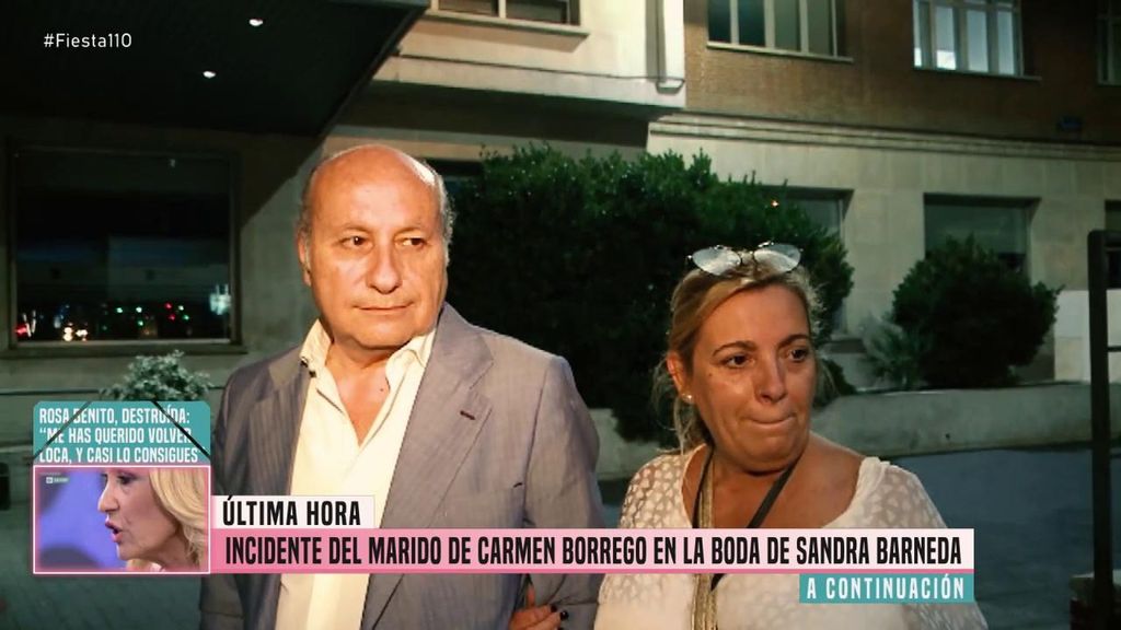 El incidente del marido de Carmen Borrego en la boda de Sandra Barneda: "Tuvo que ser atendido por los servicios médicos"