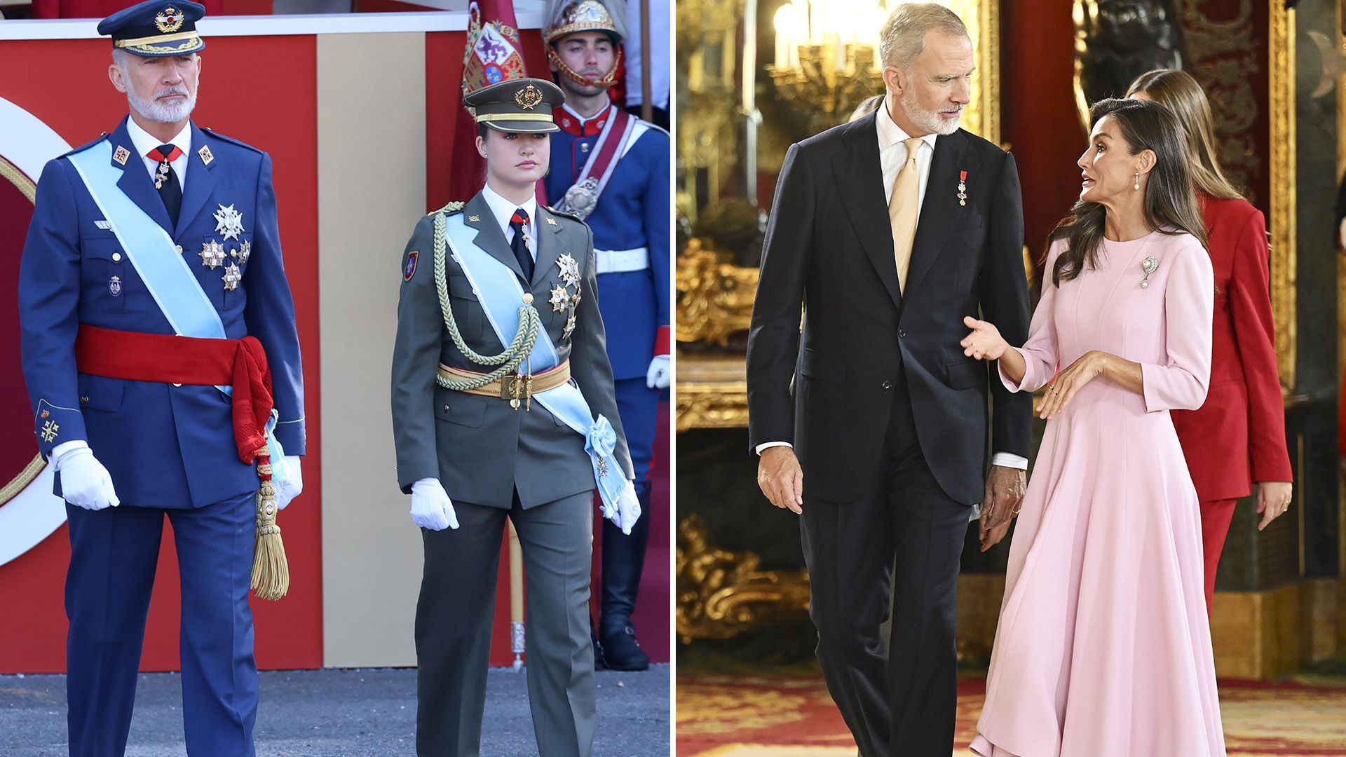 Felipe VI en el desfile del Día de la Hispanidad y en la posterior recepción en el Palacio Real