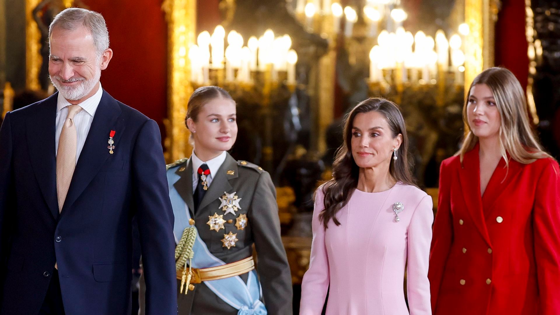 Los reyes y sus hijas este 12 de octubre