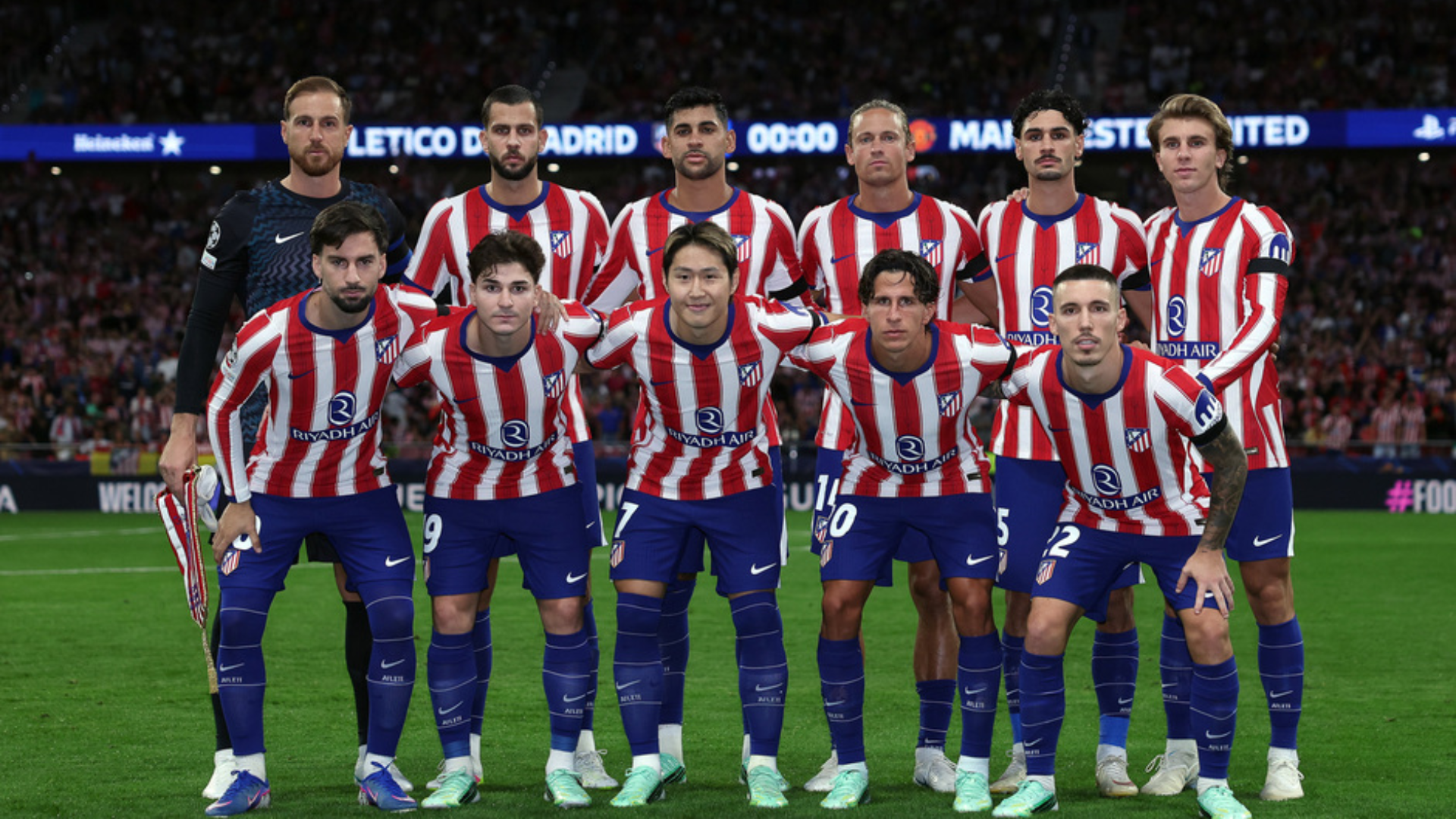 El once del Atlético de Madrid ante el Manchester United El once del Atlético de Madrid ante el Manchester United