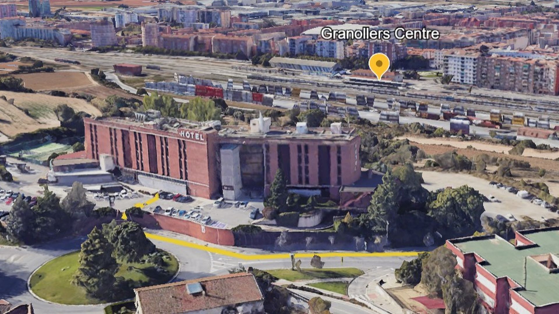 Inmediaciones del hotel de Granollers donde fue visto Rami, el niño de 12 años desaparecido
