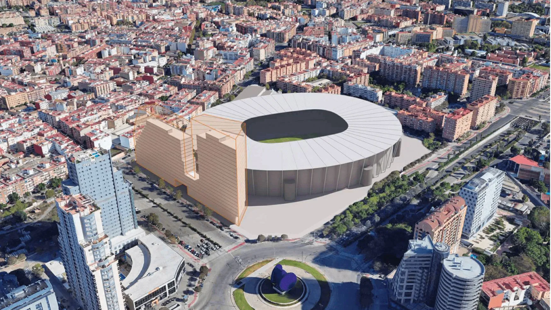 Zona comercial anexa al Nou Mestalla