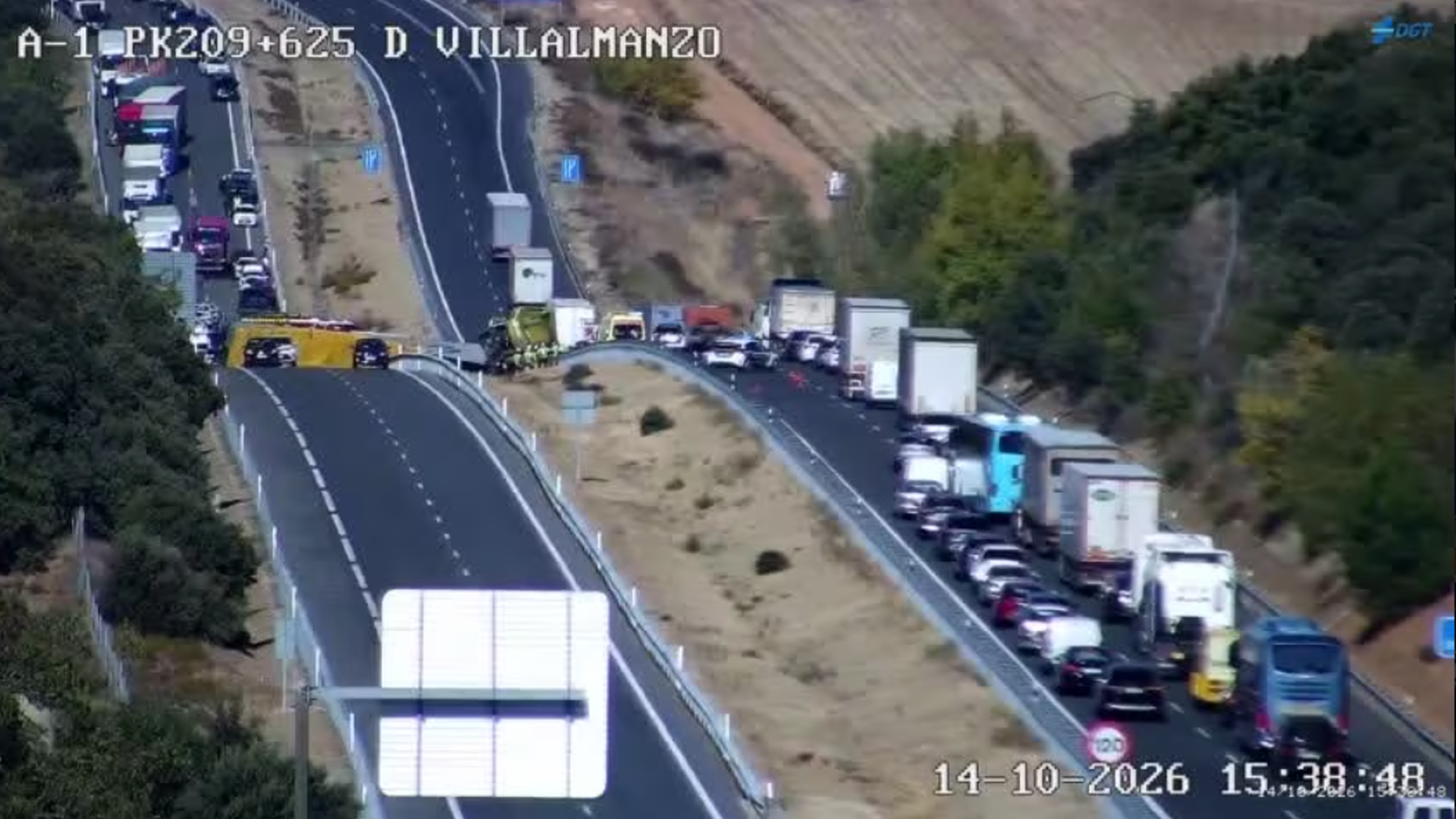 Accidente en la A-1 en sentido Burgos Accidente en la A-1 en sentido Burgos