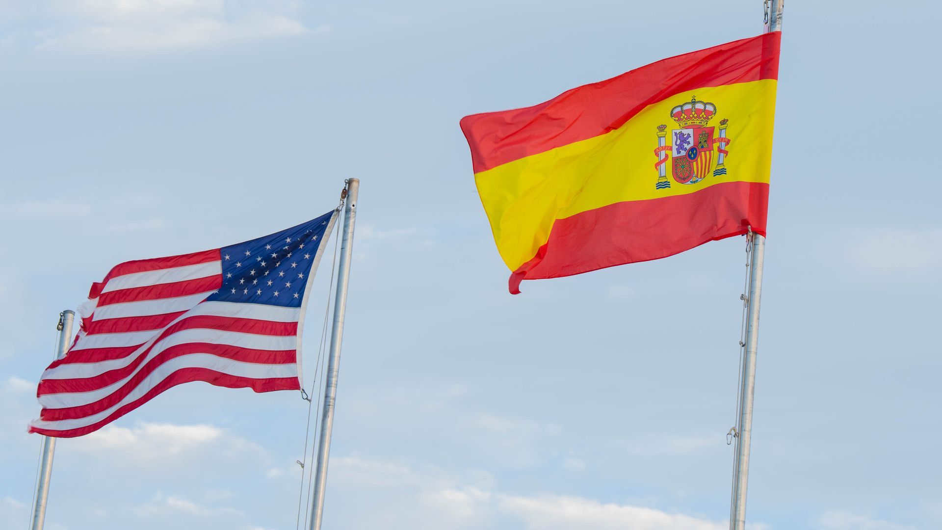 Bandera de Estados Unidos y de España Bandera de Estados Unidos y de España