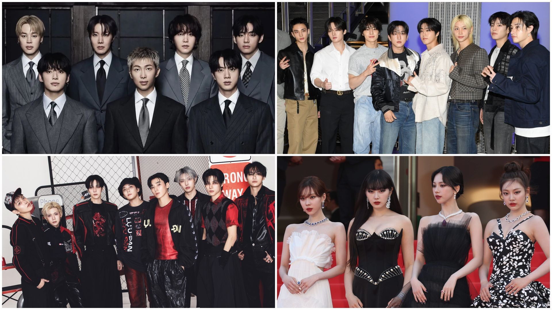 BTS, Stray Kids, ATEEZ y aespa BTS, Stray Kids, ATEEZ y aespa