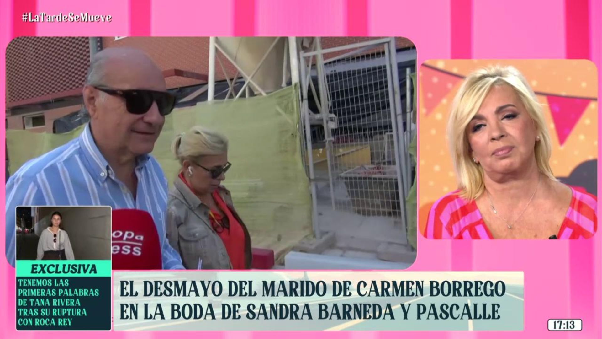 Carmen Borrego habla del desmayo de su marido en la boda de Sandra Barneda: "El susto fue muy gordo"