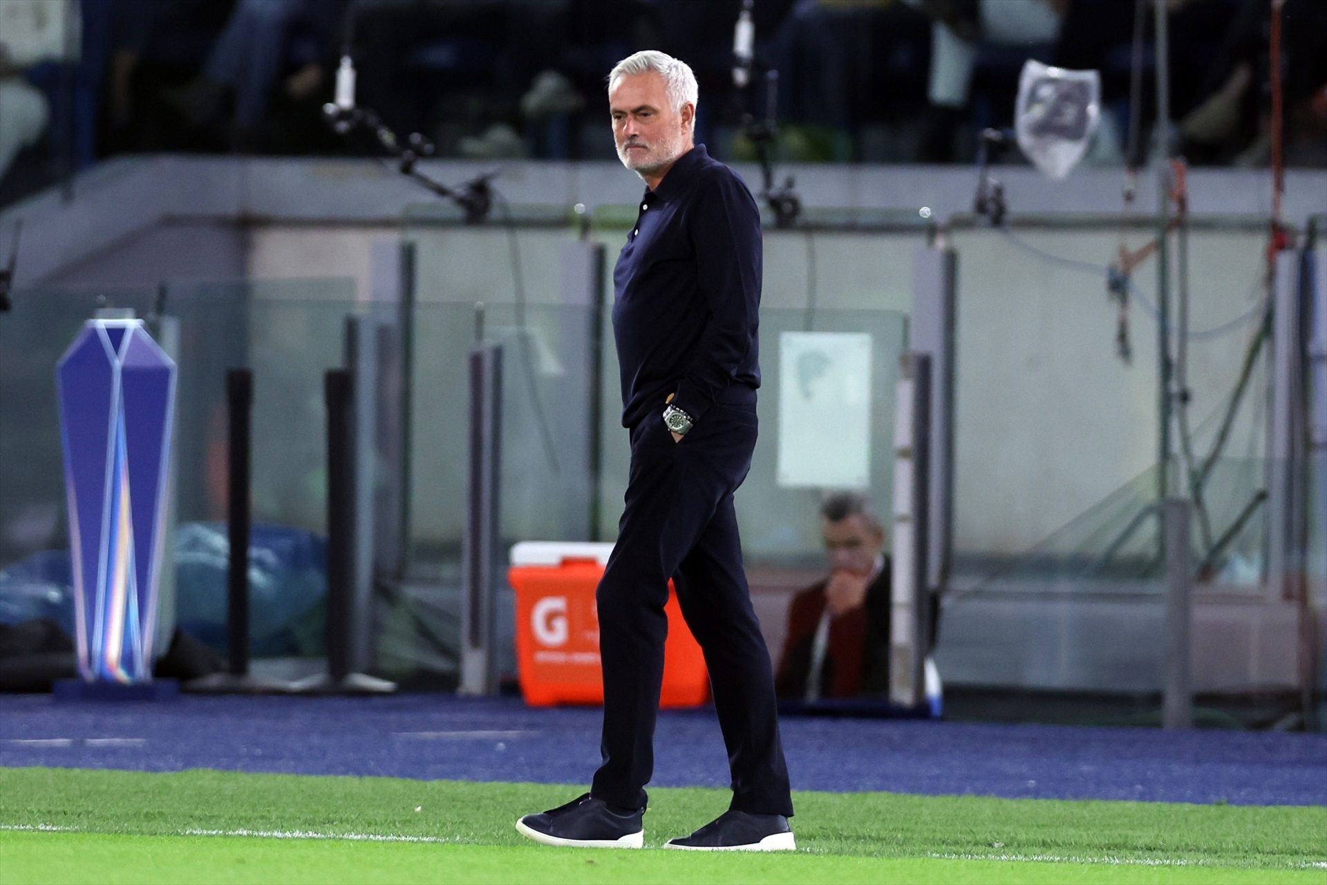 José Mourinho, durante el Roma-Real Madrid