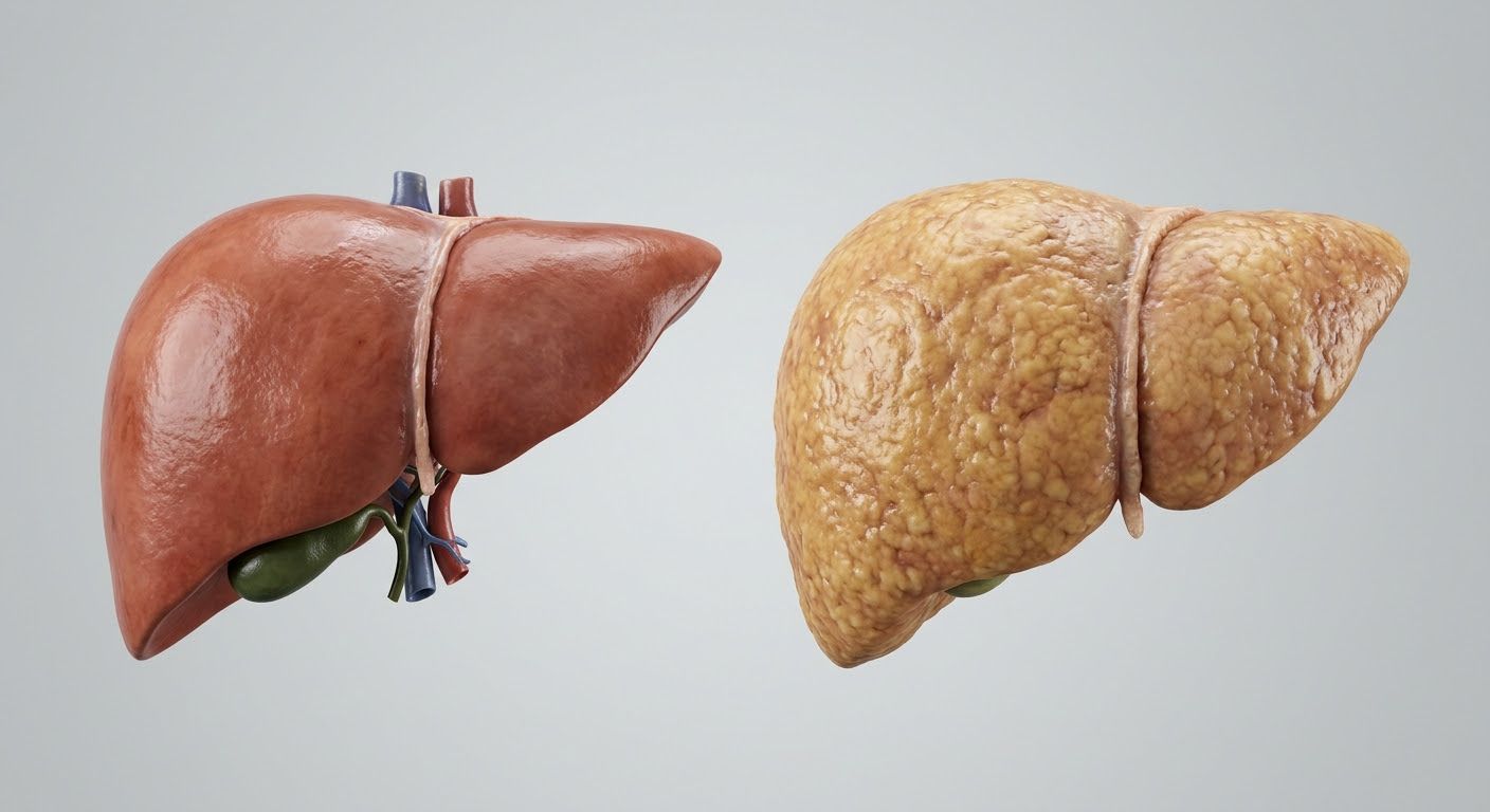 Un hígado sano y uno graso