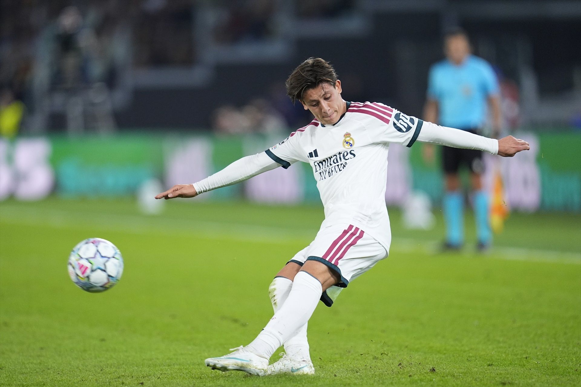 Arda Güler durante el AS Roma - Real Madrid de la segunda jornada de Champions League